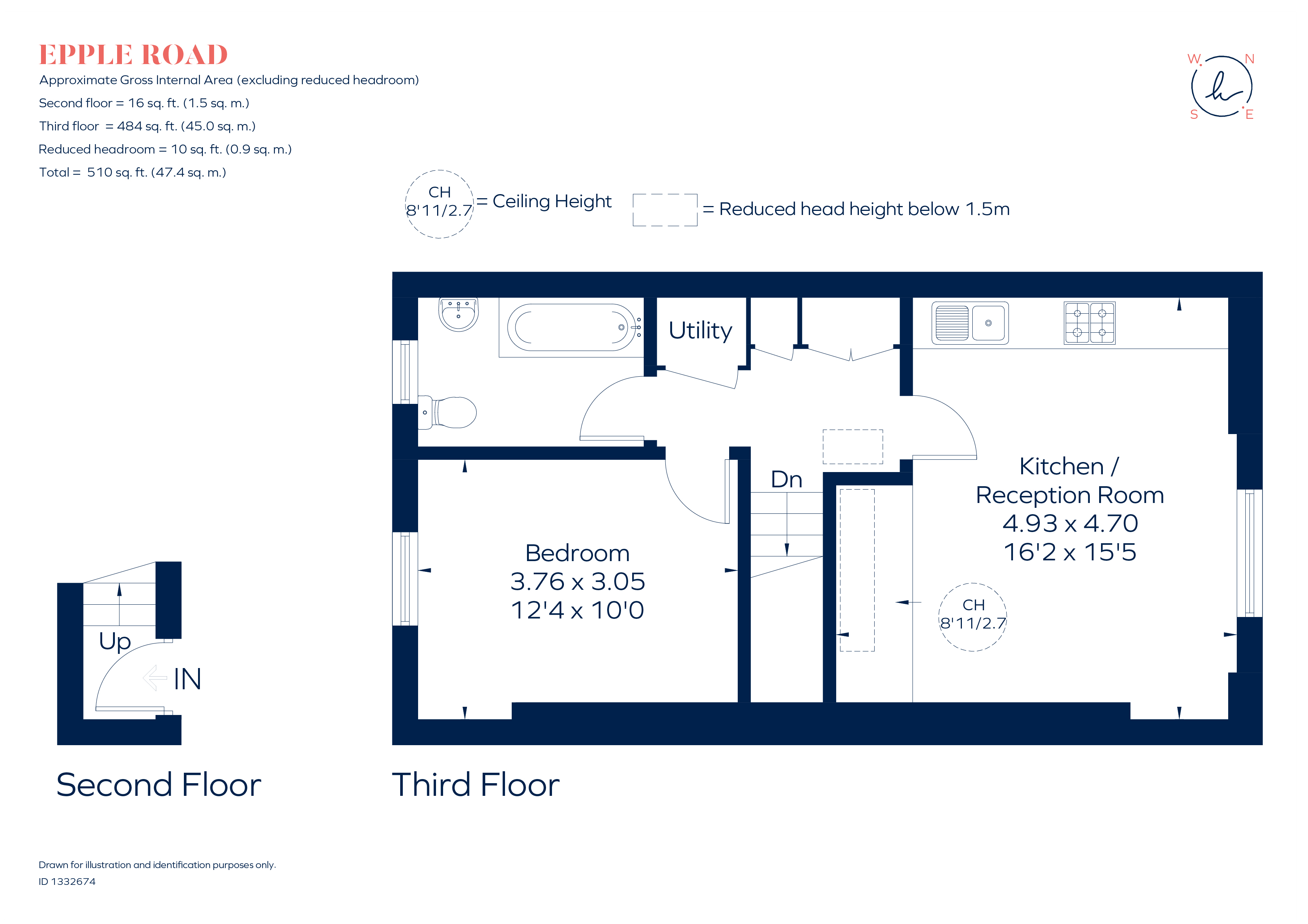 Flat C Second Floor, 44, Epple Road, London floorplan