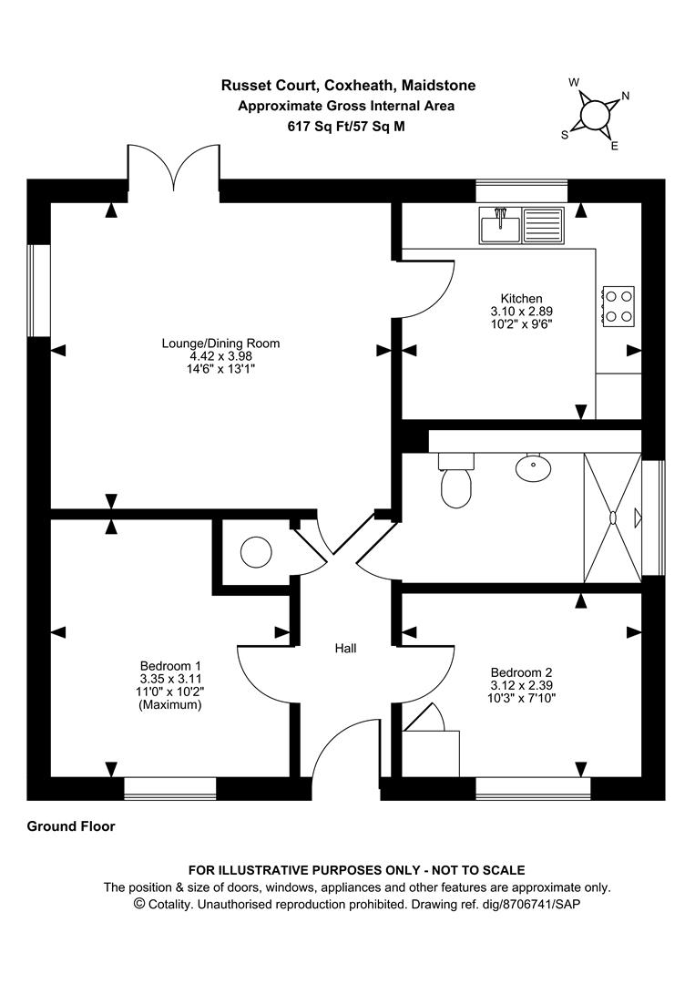 13, Russet Court, Maidstone floorplan