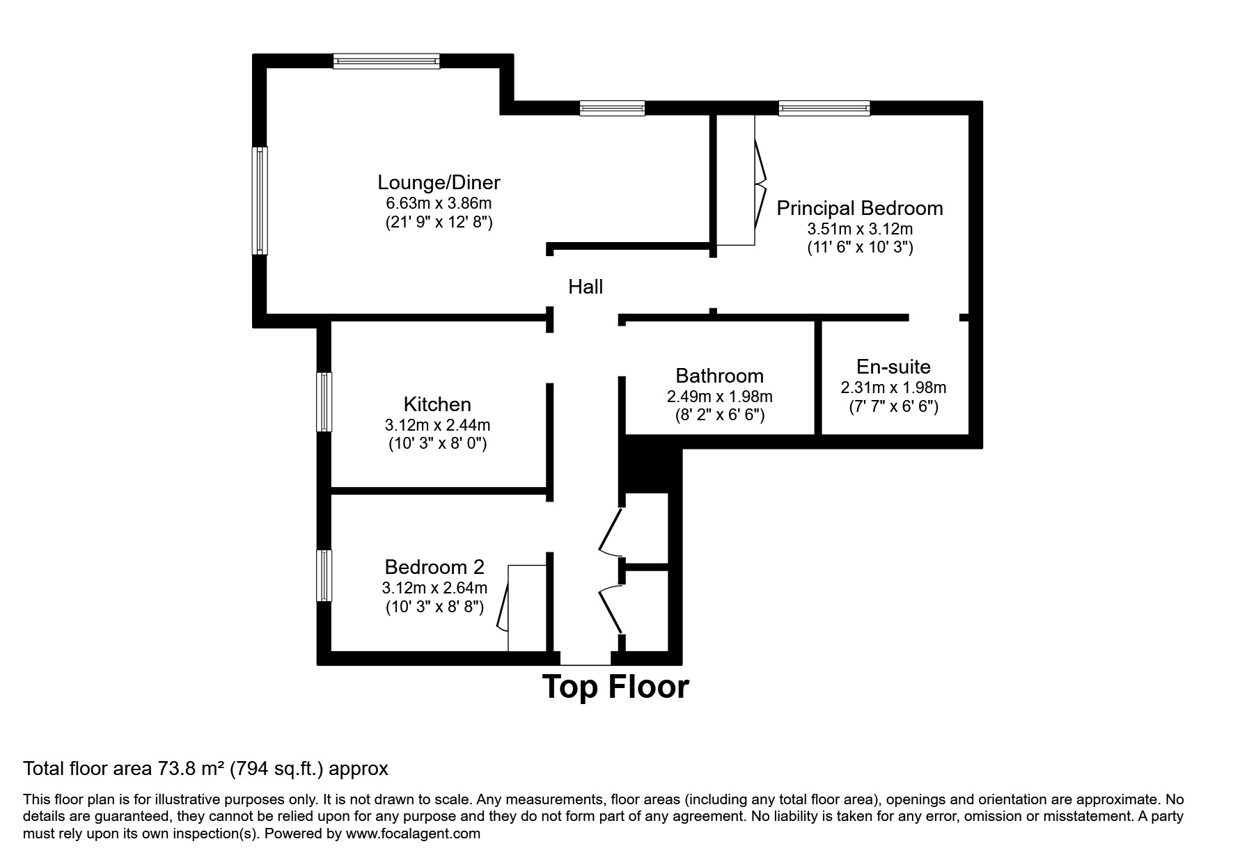 Flat M, 3, Mill Street, Fife floorplan