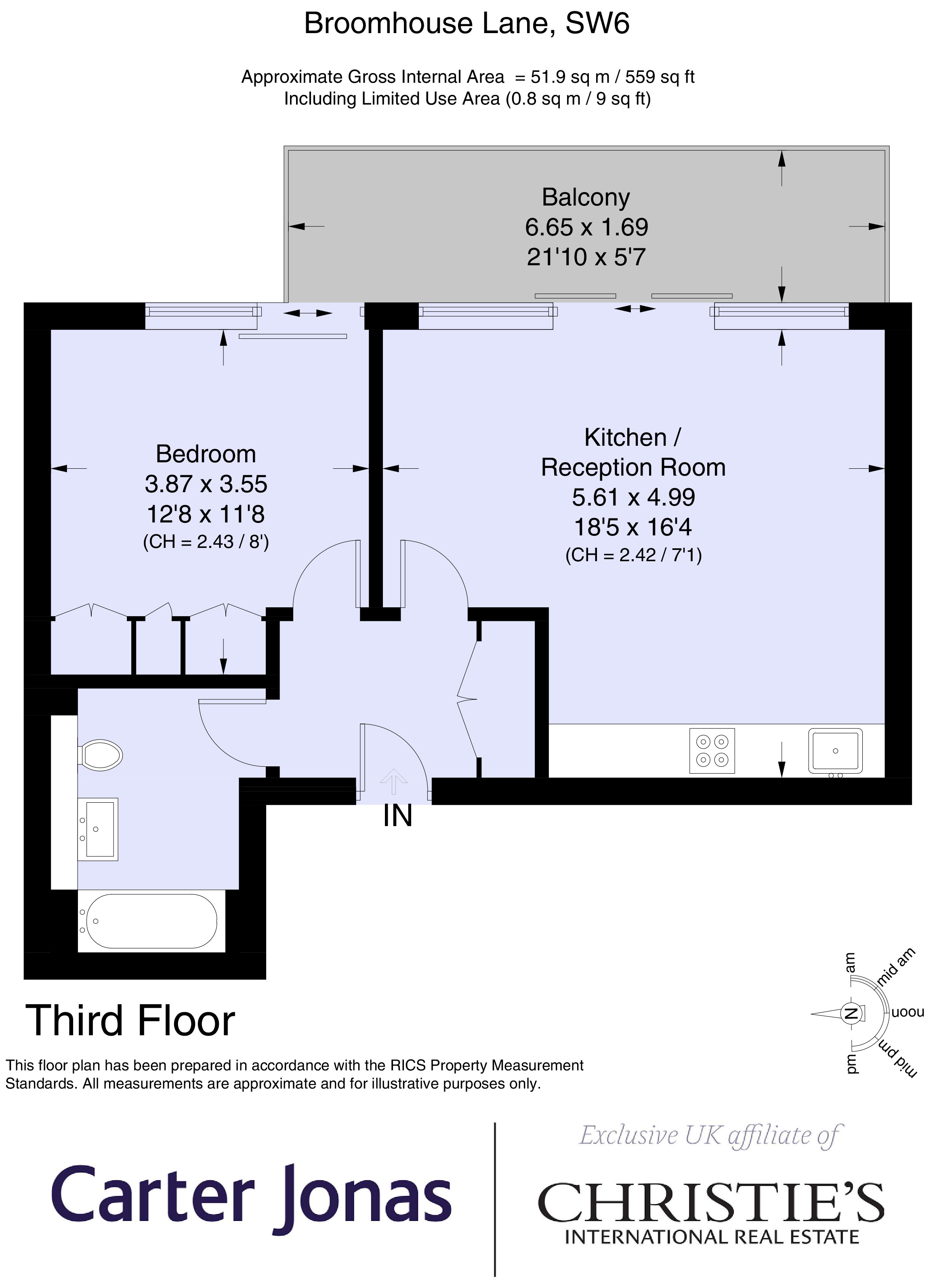 Flat 3.1, 29, Broomhouse Lane, London floorplan