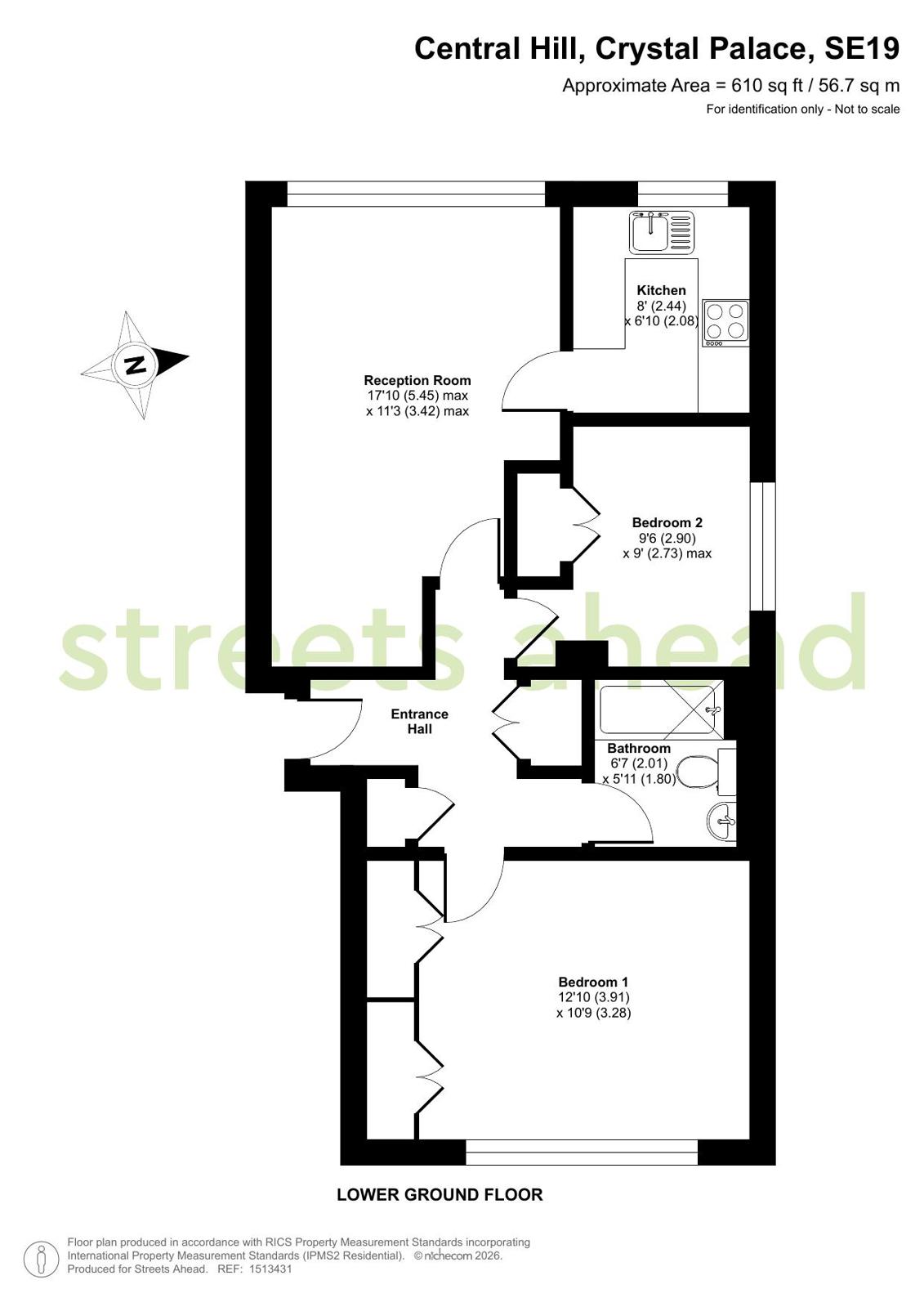 Flat 2 Mount Court, 81, Central Hill, Crystal Palace floorplan