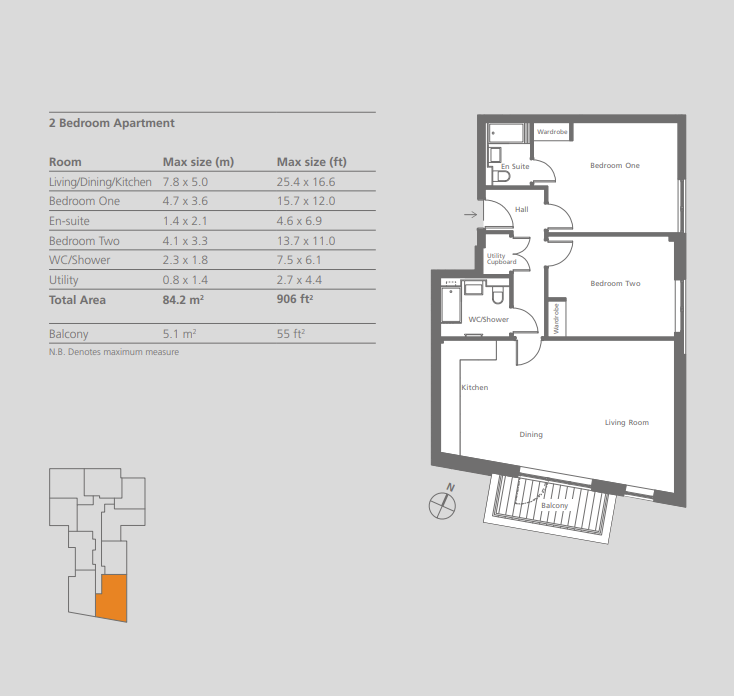 Apartment 49, Glenbrook Apartments, 85, Glenthorne Road, London floorplan