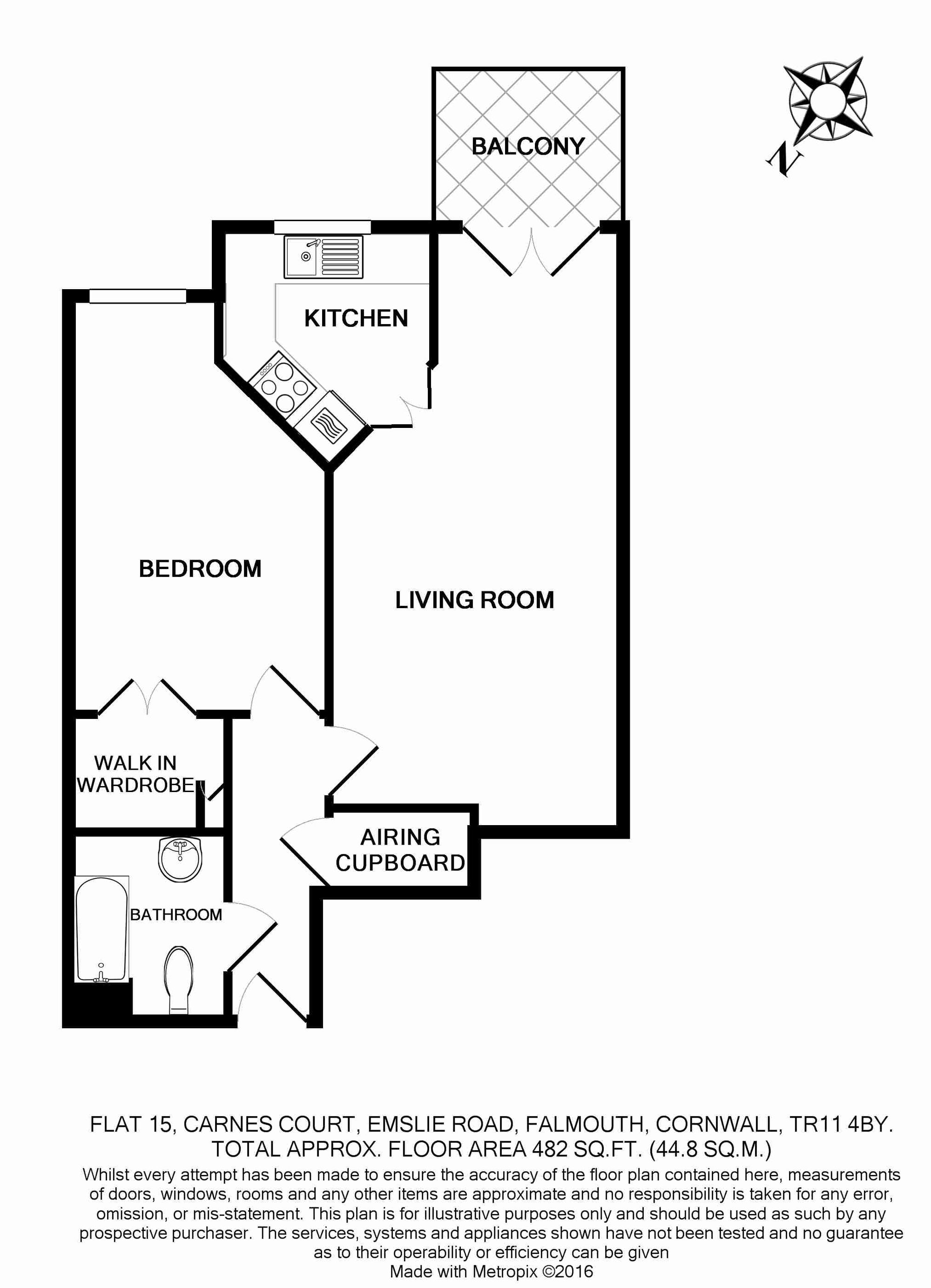 Flat 15, Carnes Court Emslie Road, Falmouth floorplan