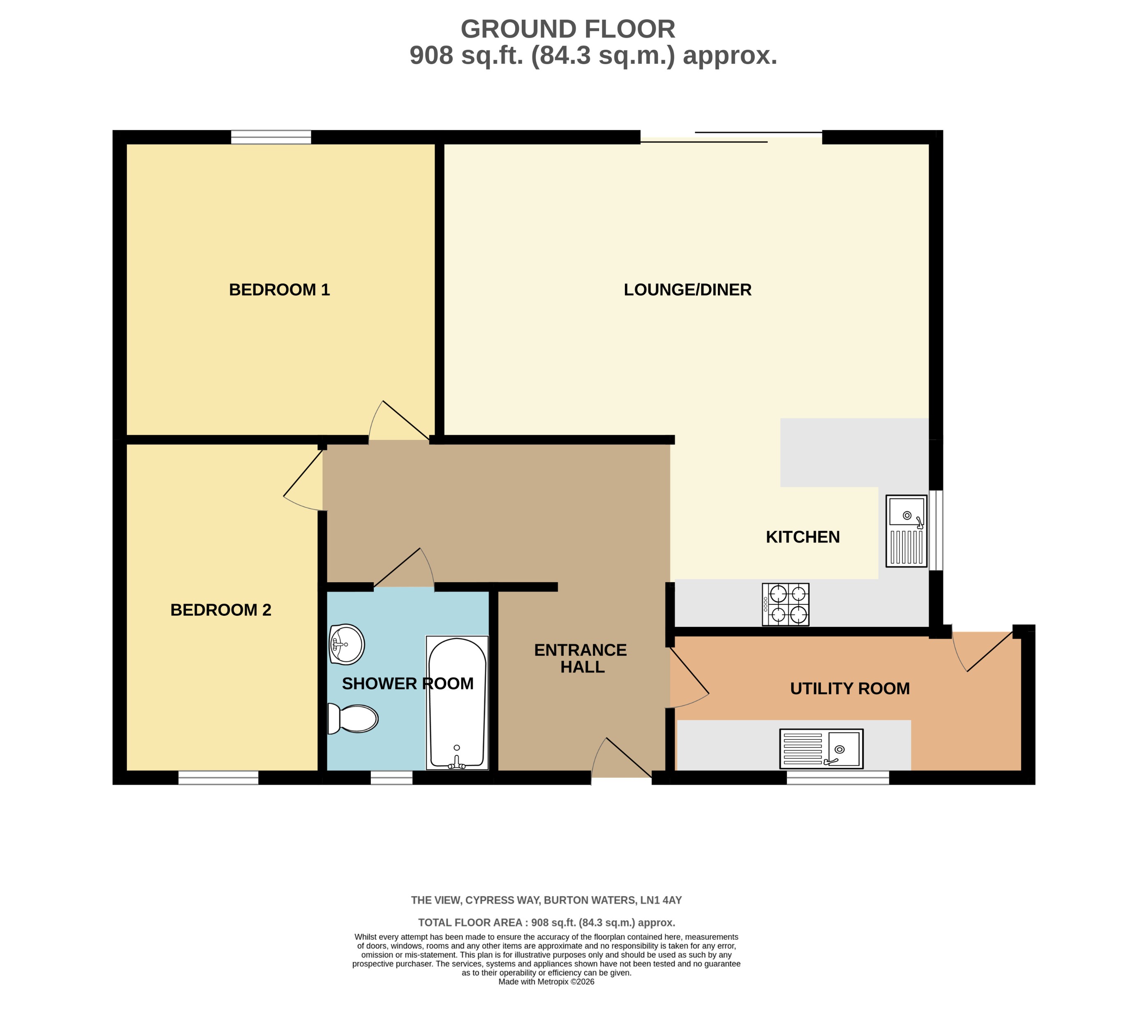 Plot 9, The View, Cypress Way, Burton Waters floorplan