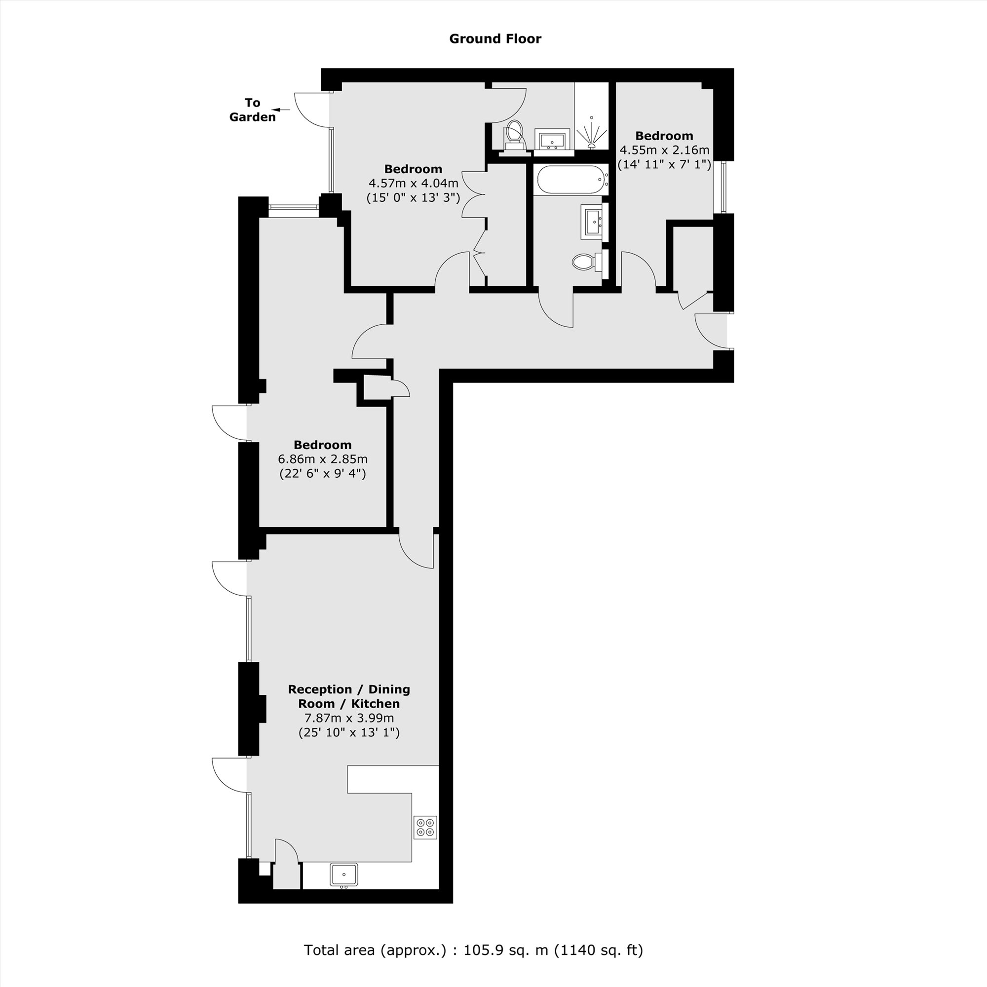 Flat 2, The Sidings, East Churchfield Road, London floorplan