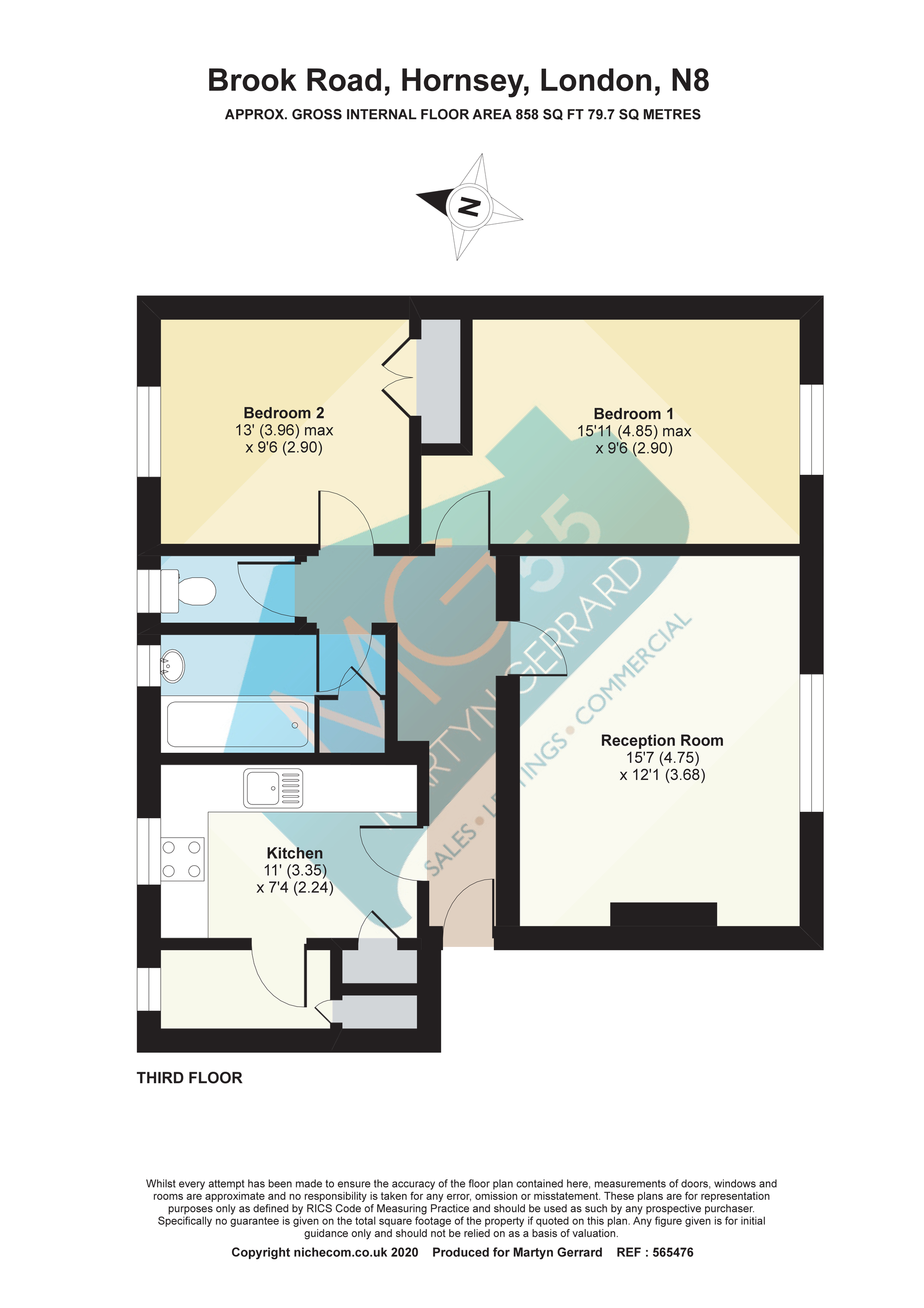 Flat 16 Tivendale,, Brook Road, London floorplan