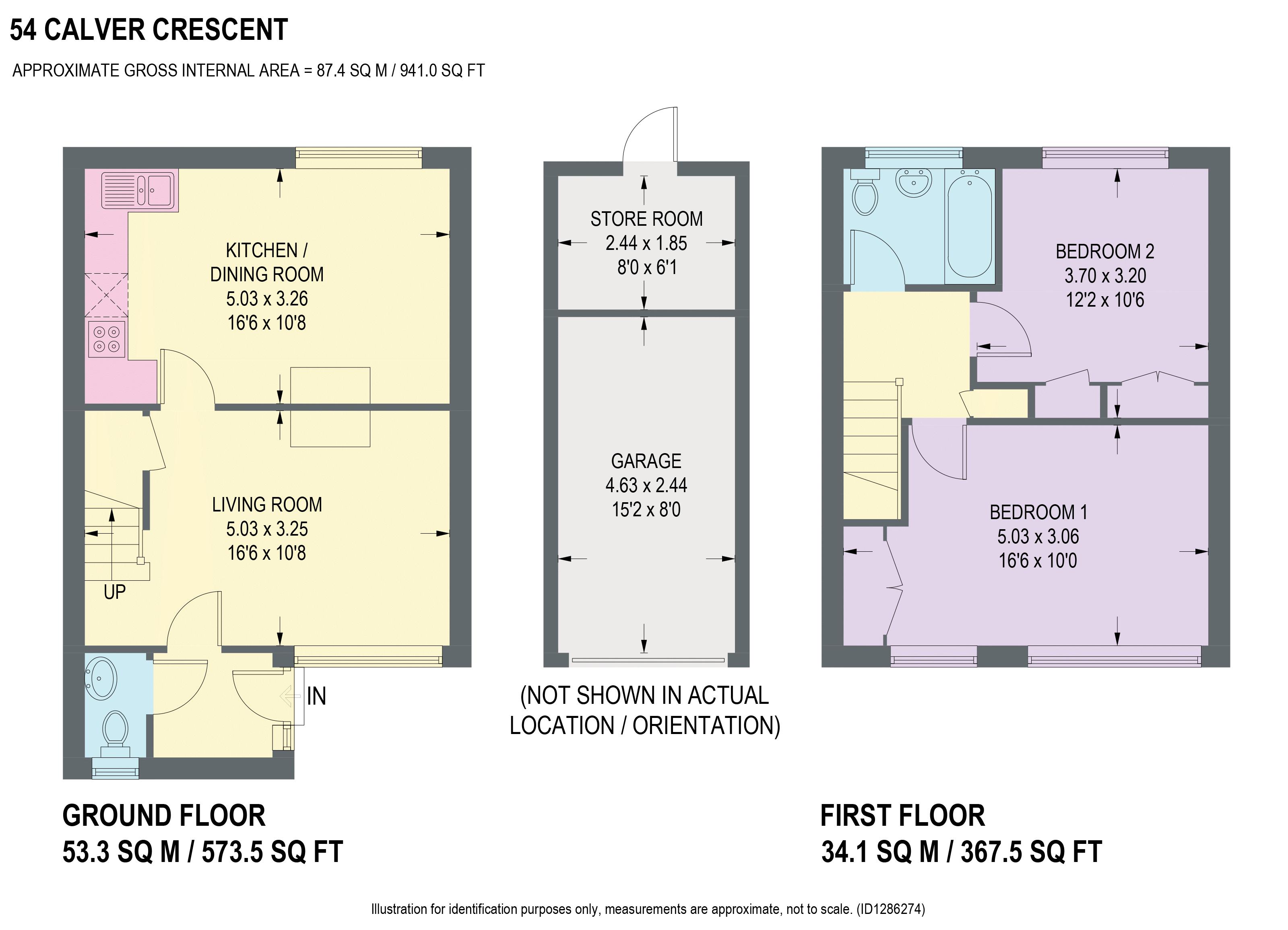 54, Calver Crescent, Chesterfield floorplan