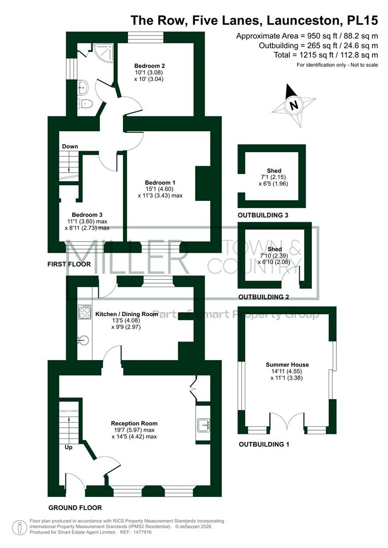 3 The Row, Five Lanes, Launceston floorplan