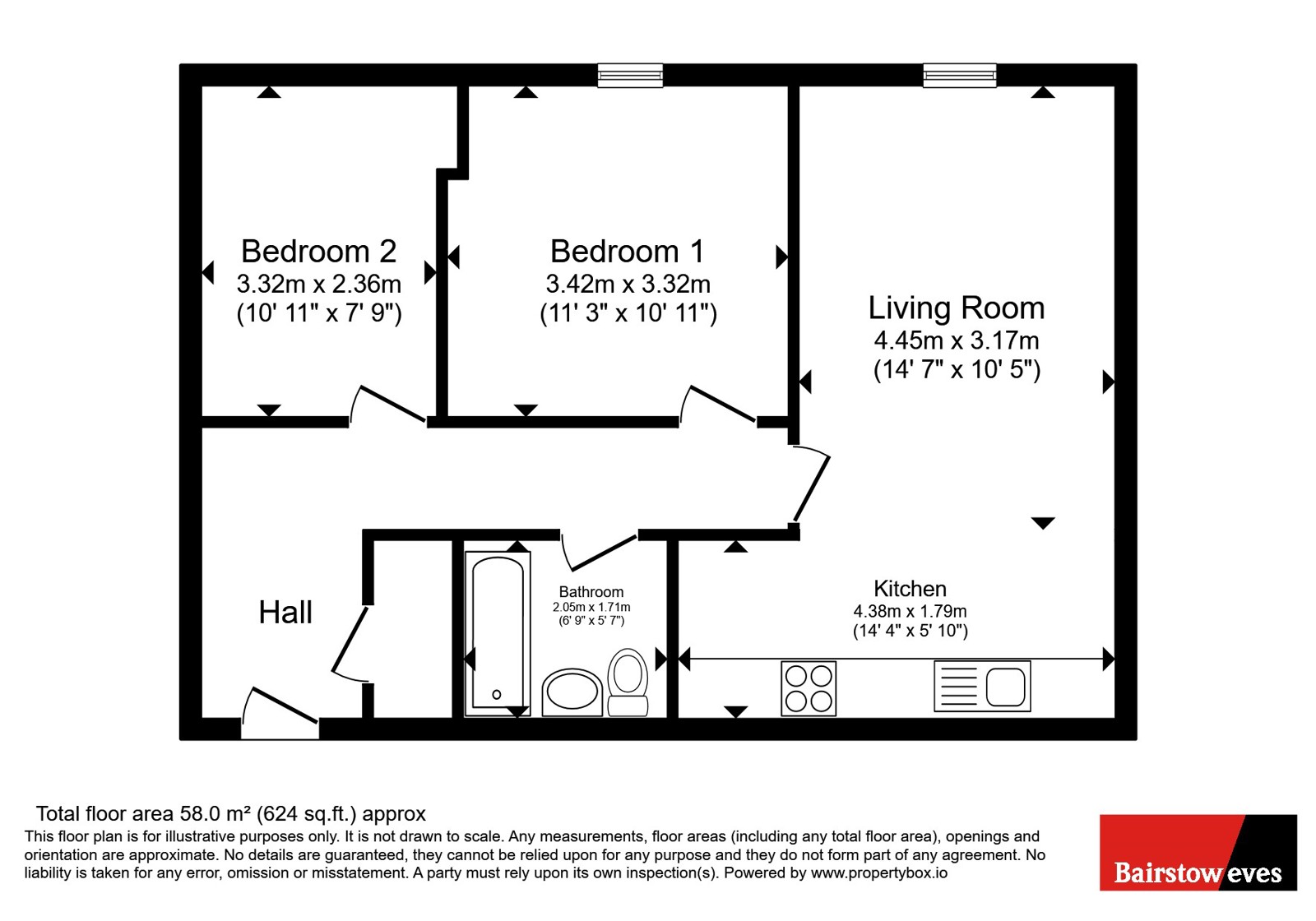 Flat 7, Hitchman House, 19a, Collier Row Road, Romford floorplan