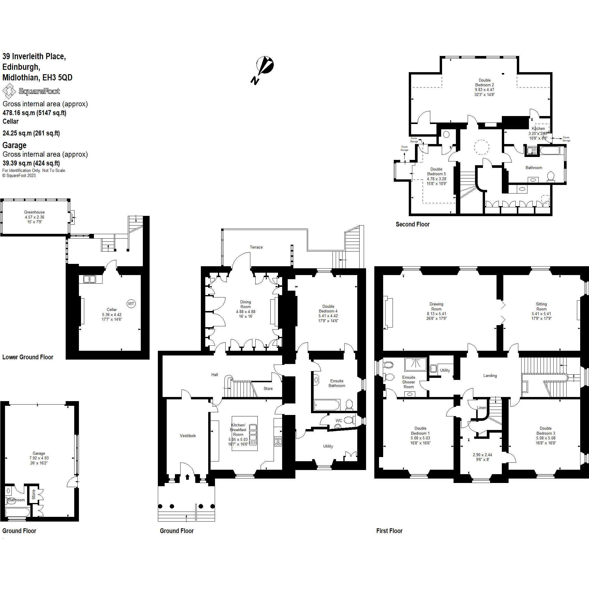 Inverleith Place, Inverleith, Edinburgh Eh3, 5 Bedroom Semi-detached 