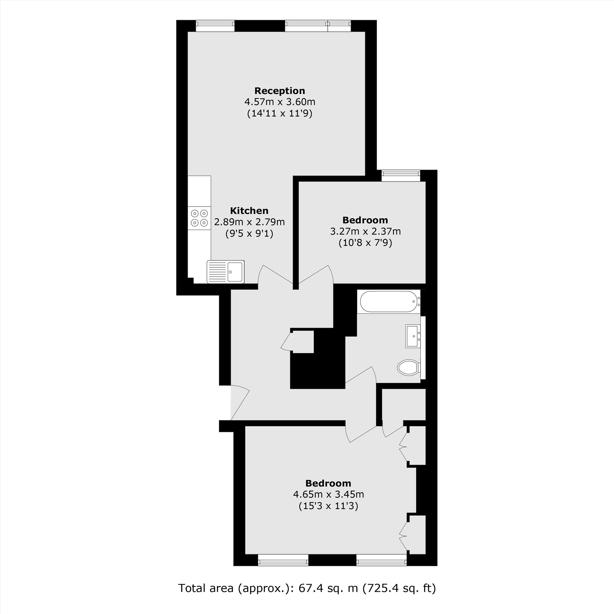 Flat 2, 55, Navarino Road, London floorplan