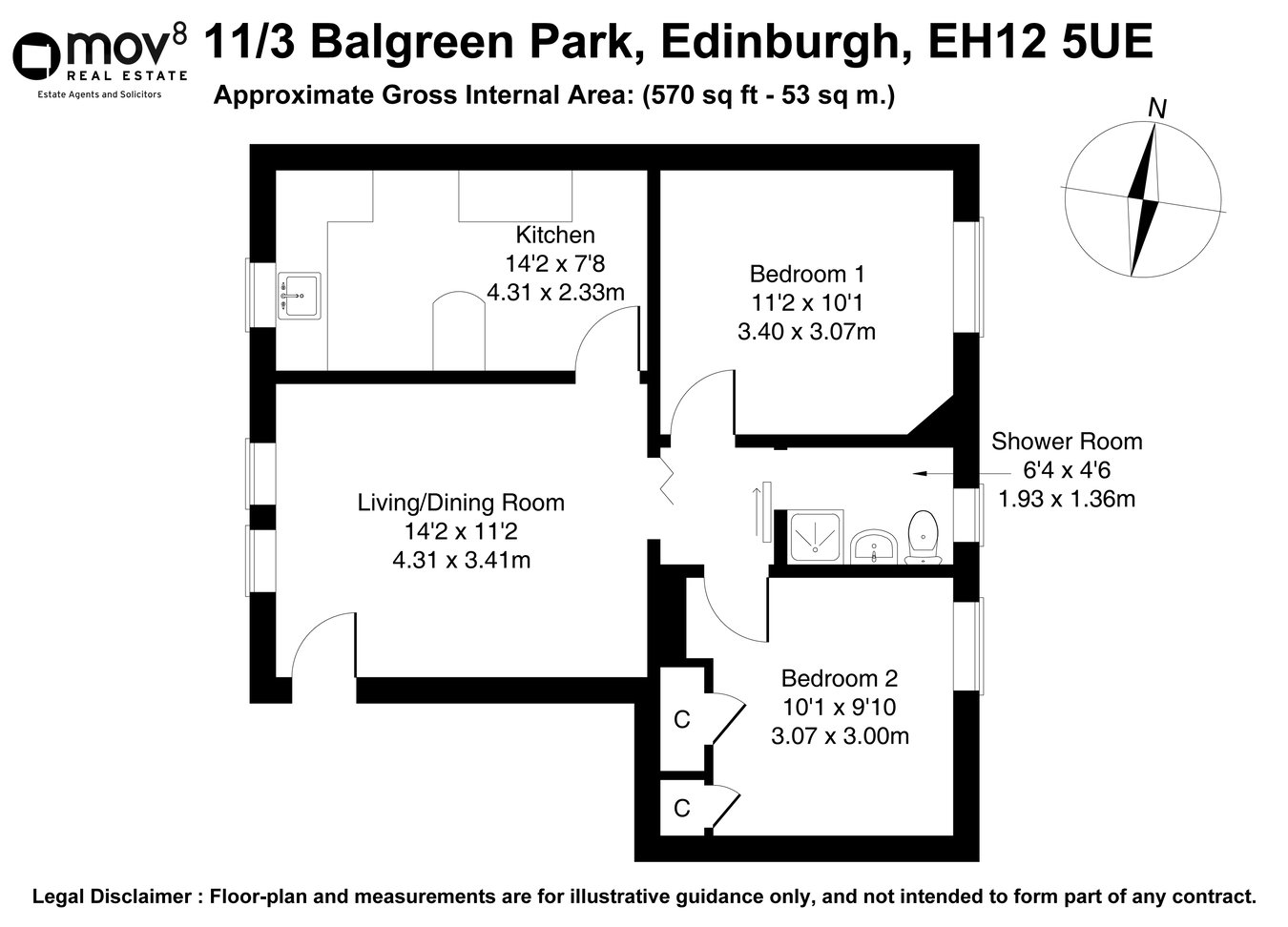 11/3, Balgreen Park, Edinburgh floorplan