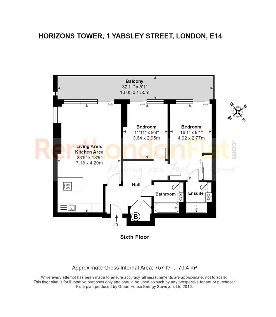 2 Bedrooms Flat to rent in Horizon Tower, Canary Wharf E14