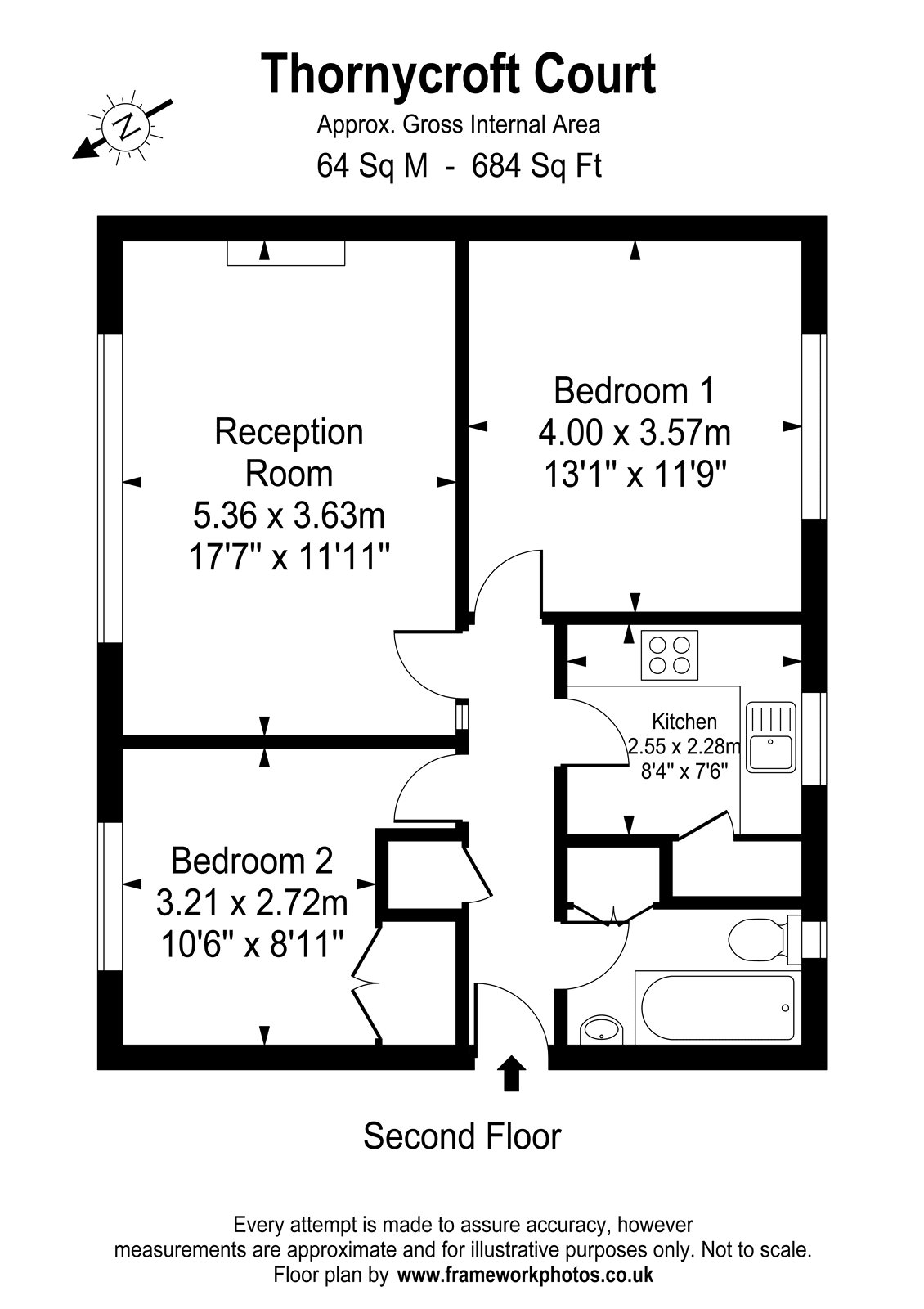 2 Bedrooms Flat to rent in Thornycroft Court, 214-216 Kew Road, Kew, Surrey TW9