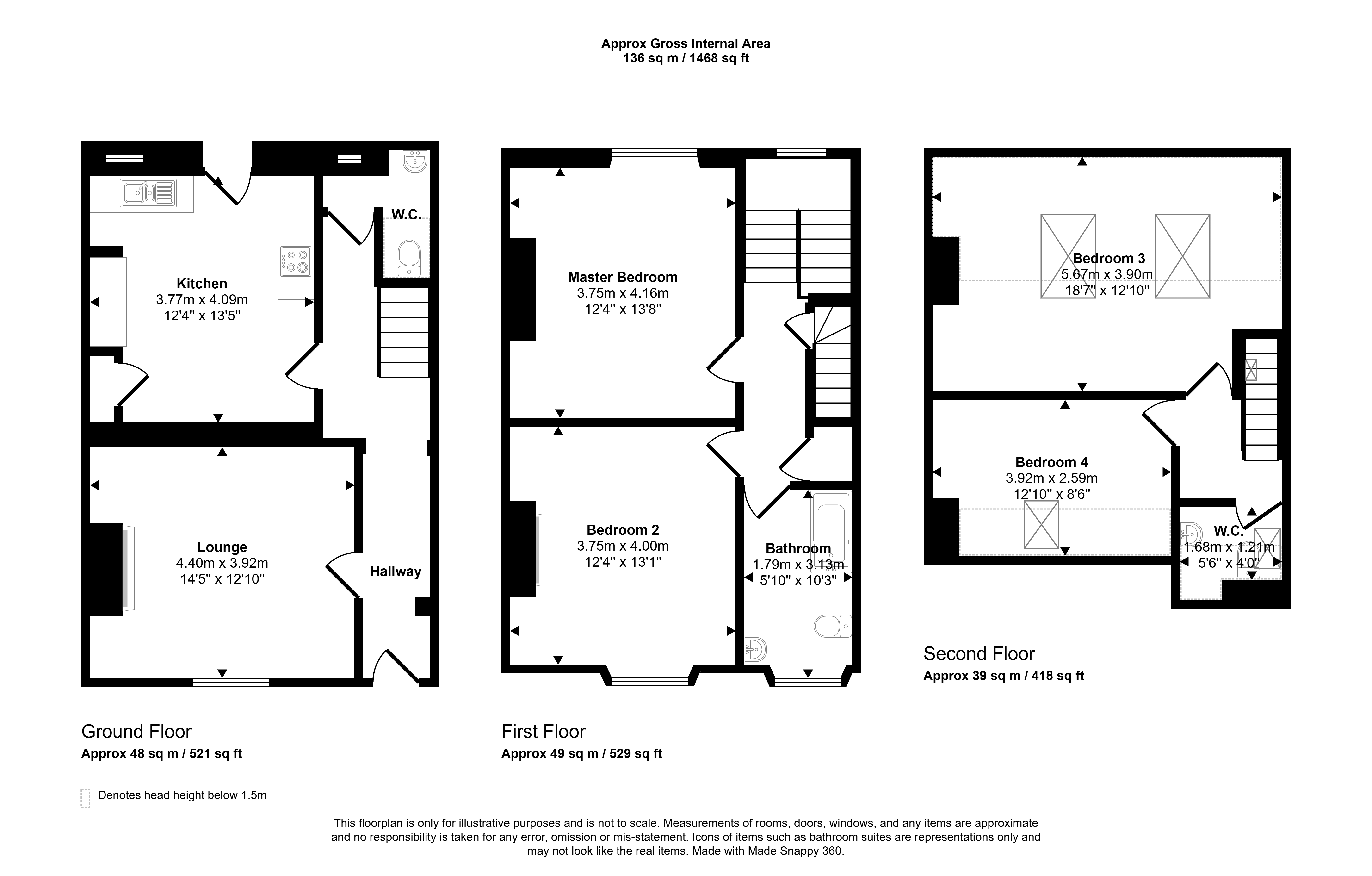 39, Upper Howick Street, Alnwick floorplan