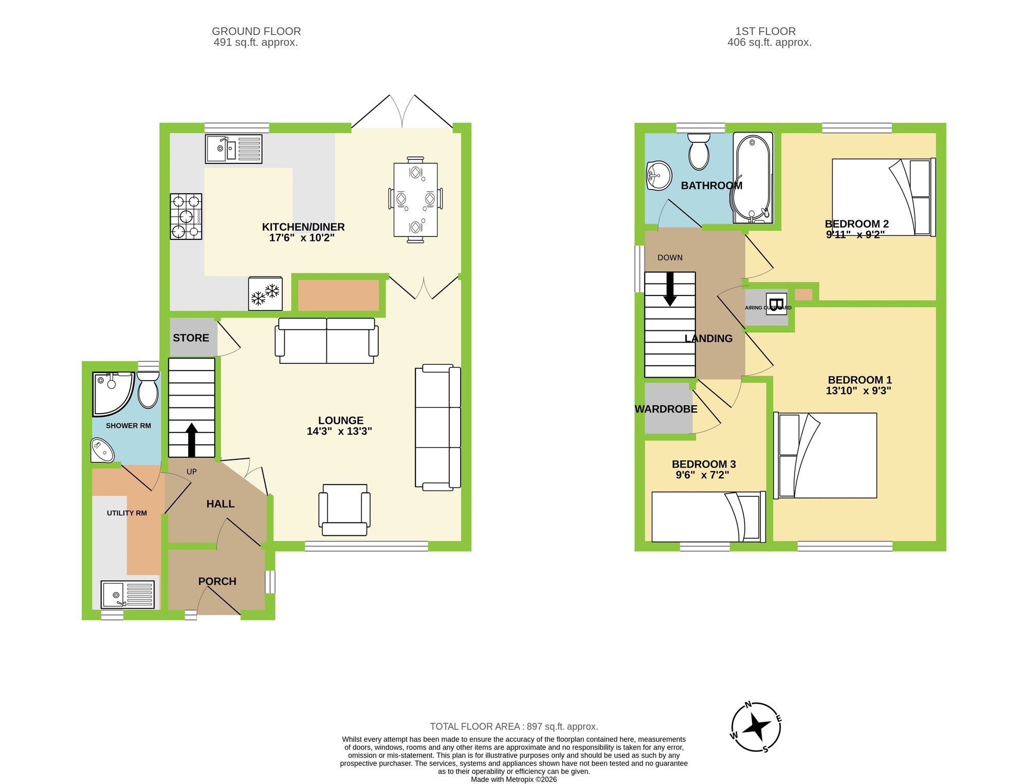 32 Oakfield Crescent, Pontypridd floorplan