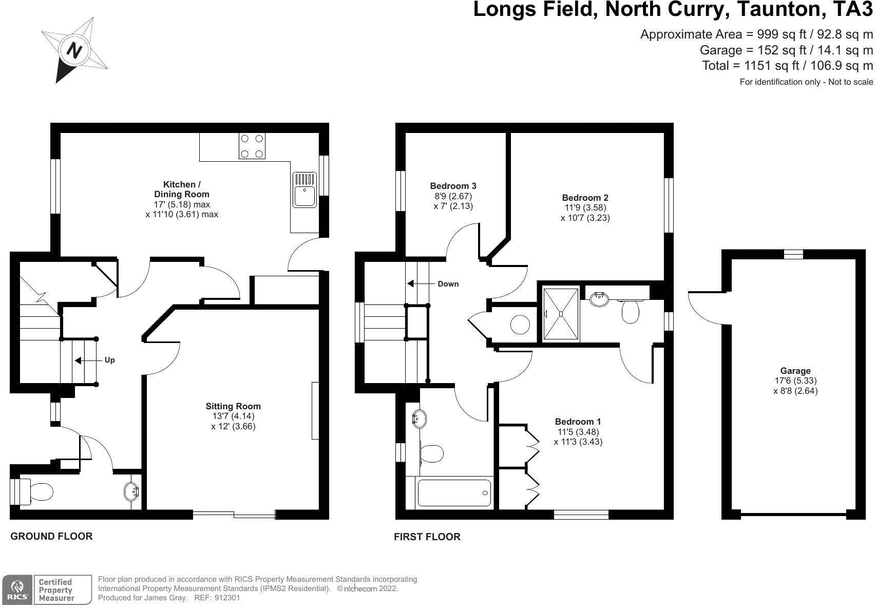 15, Longs Field, Taunton floorplan