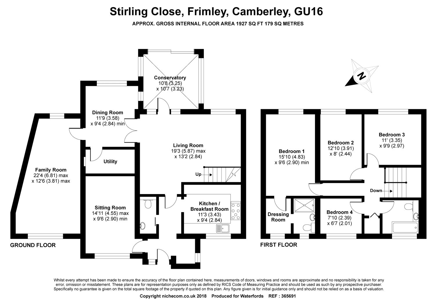 4 Bedrooms Detached house for sale in Stirling Close, Frimley, Camberley, Surrey GU16