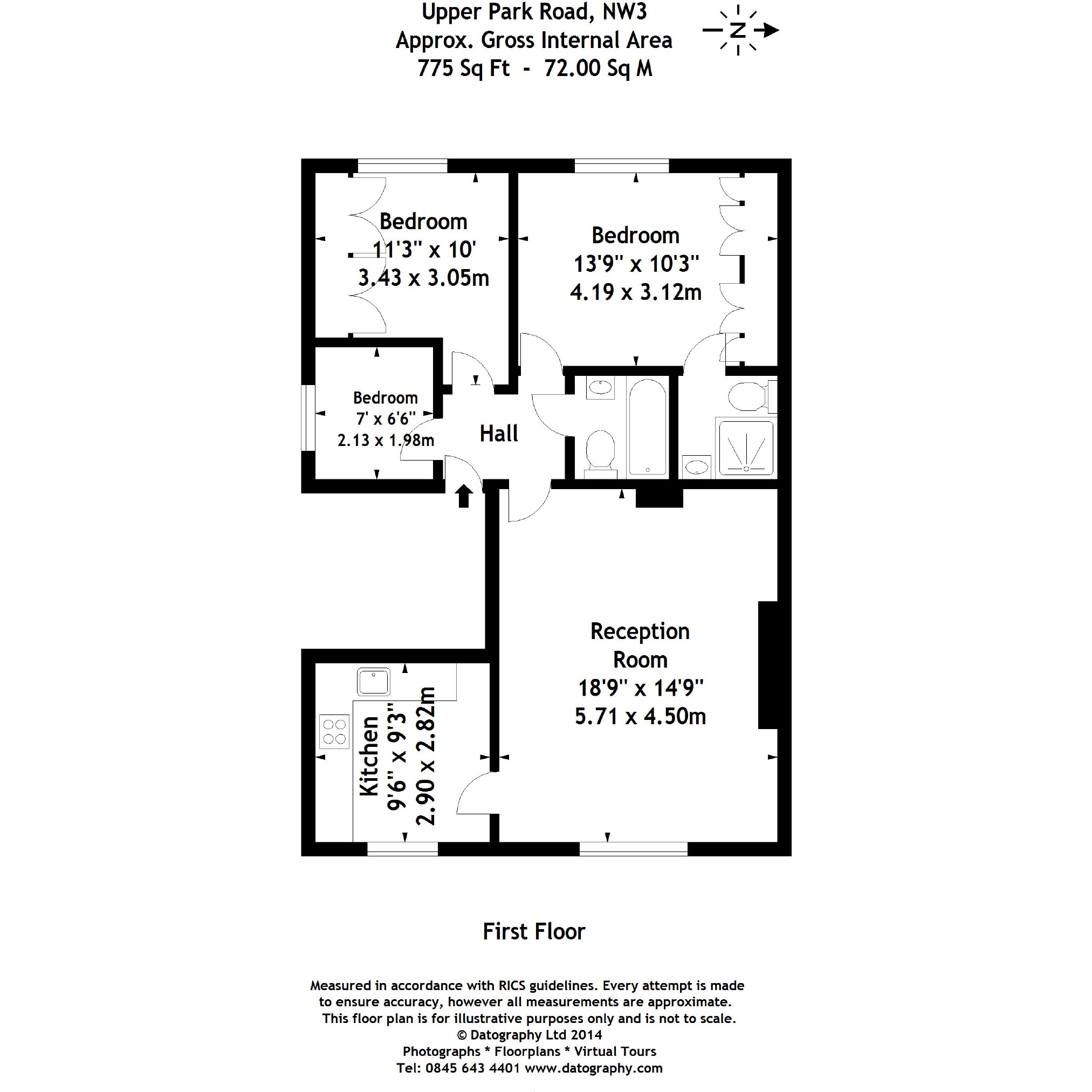 3 Bedrooms Flat to rent in Upper Park Road, Belsize Park, London NW3