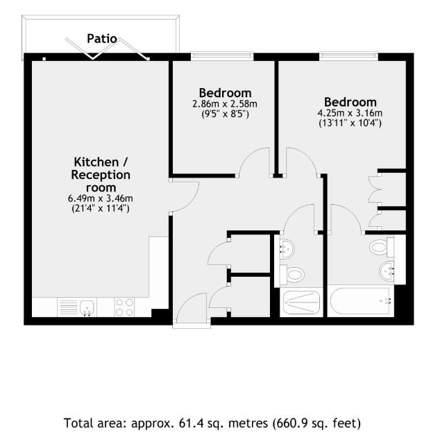 Flat 33, Argo House, London floorplan