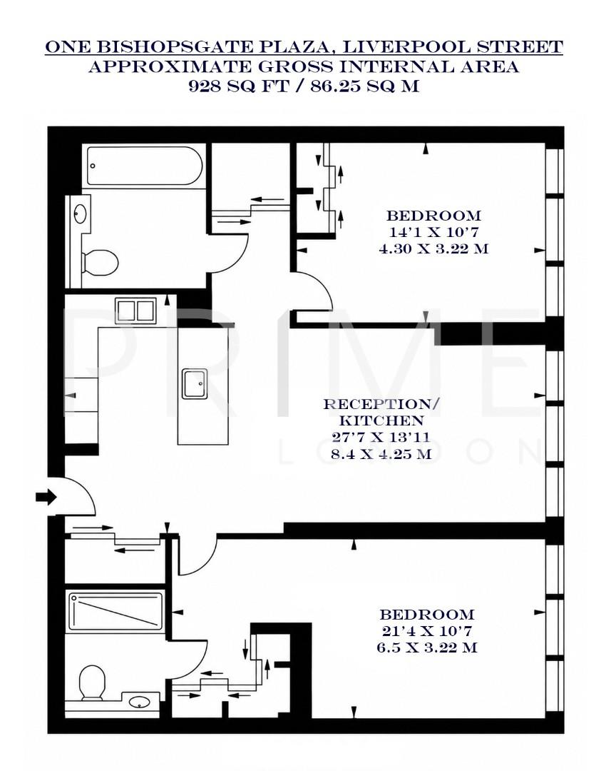 2105, One Bishopsgate Plaza, 80 Houndsditch floorplan