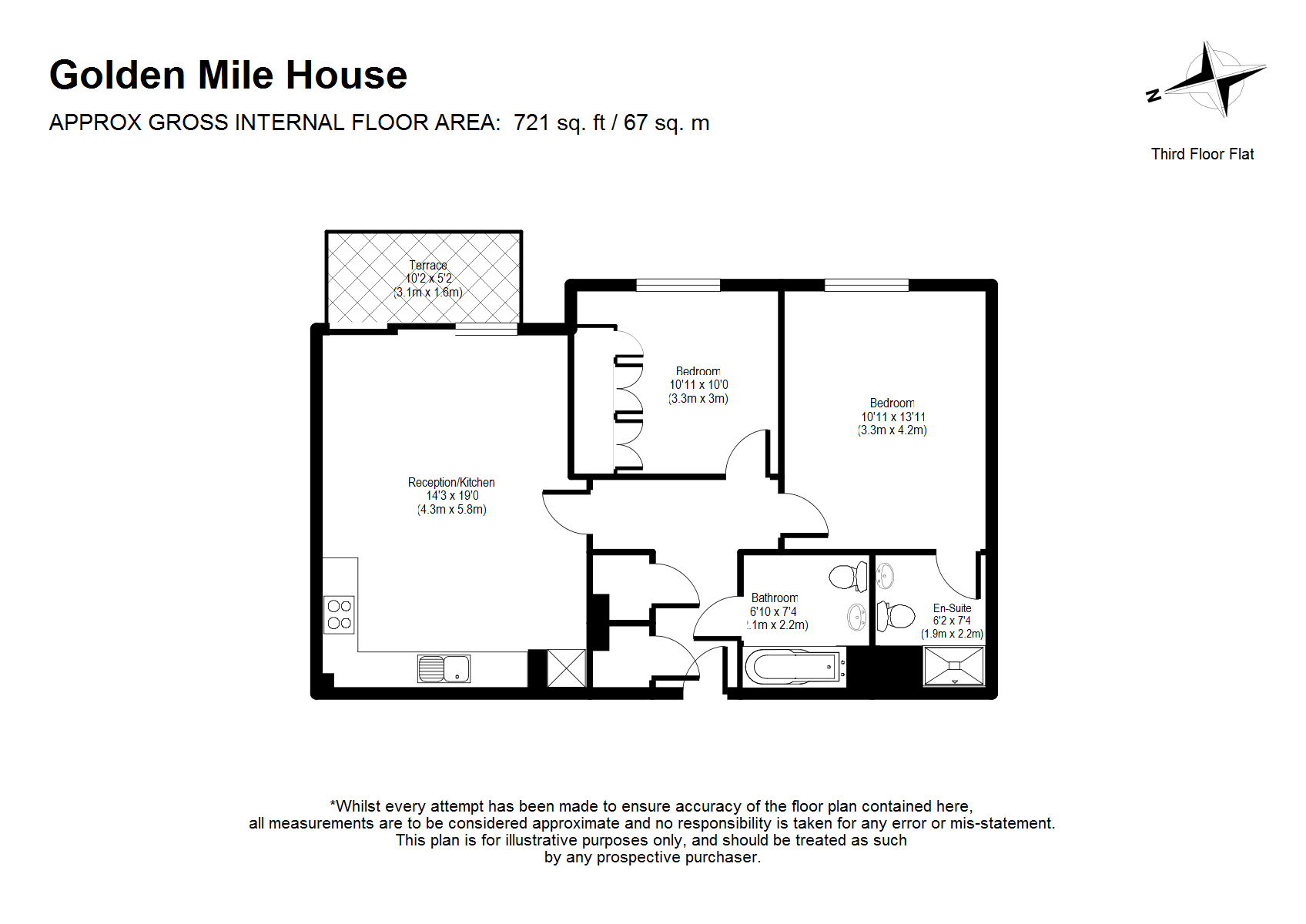 2 Bedrooms Flat to rent in Golden Mile House, Clayponds Lane, Brentford TW8