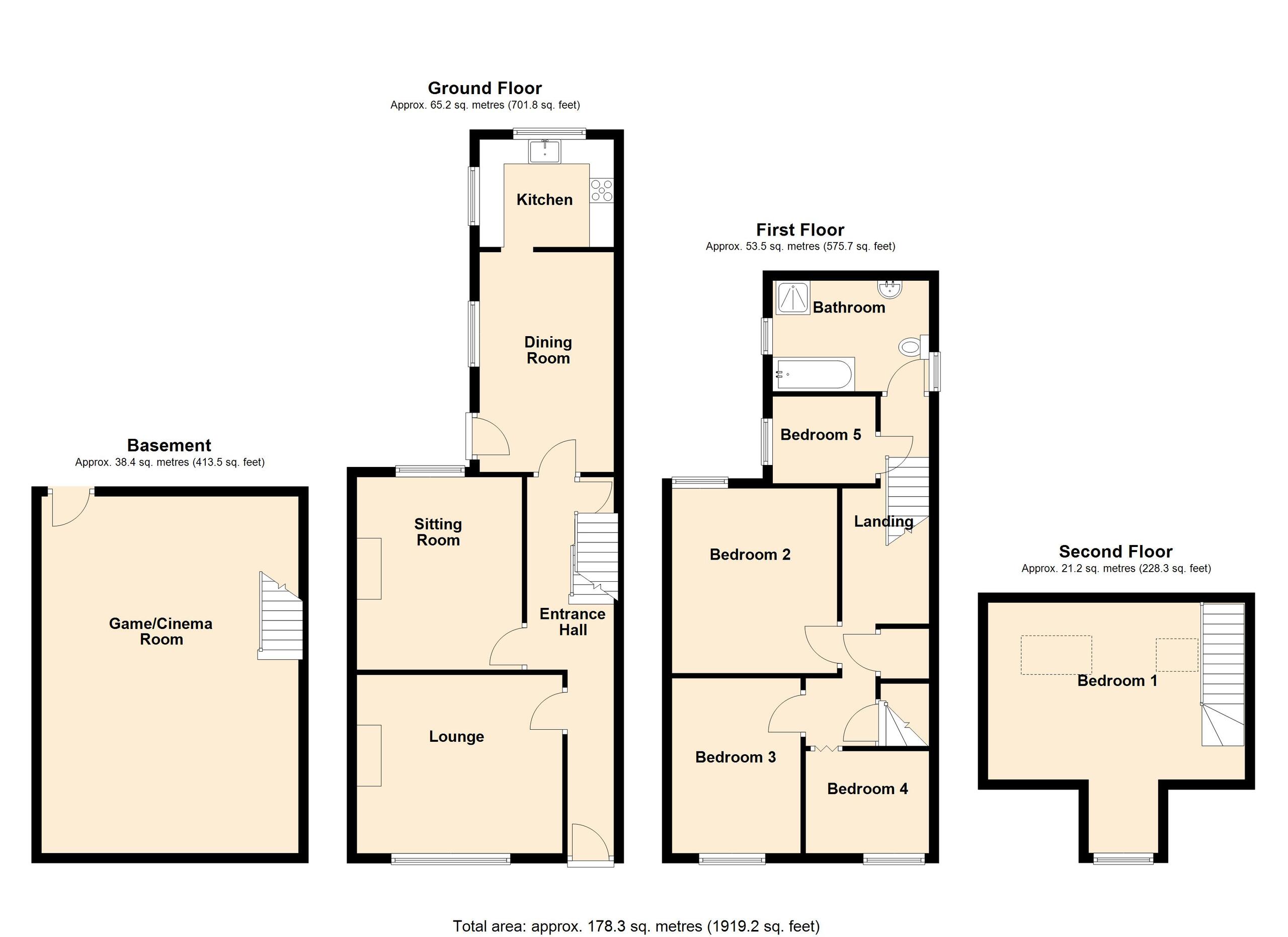 2 Pant Villas, Merthyr Tydfil floorplan