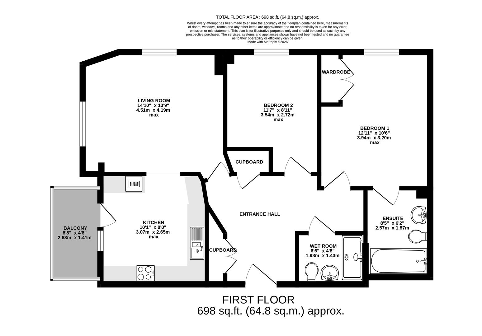 Apartment 16, 3, Maumbury Gardens, Dorchester floorplan