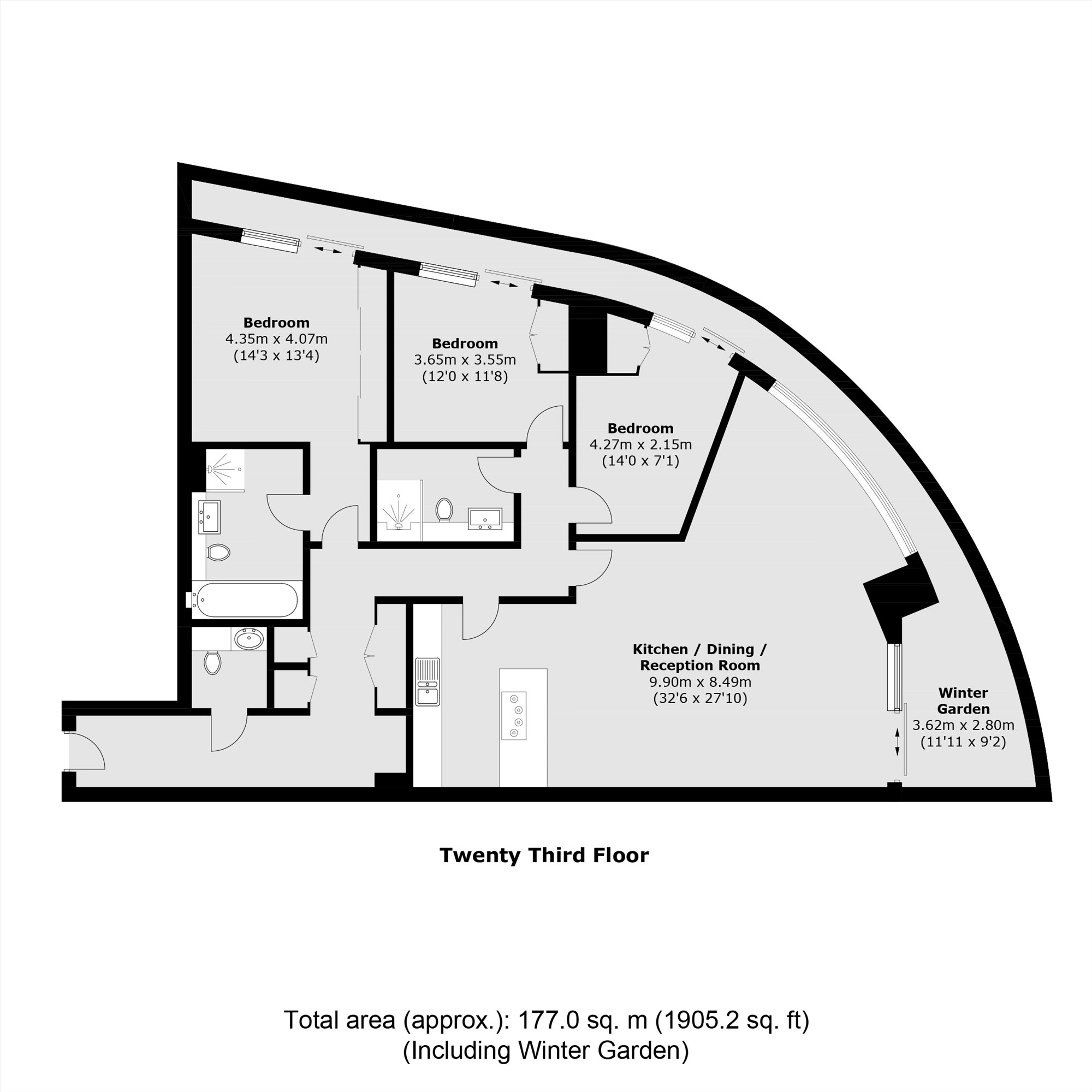 Apartment 164, 1, Blackfriars Road, London floorplan