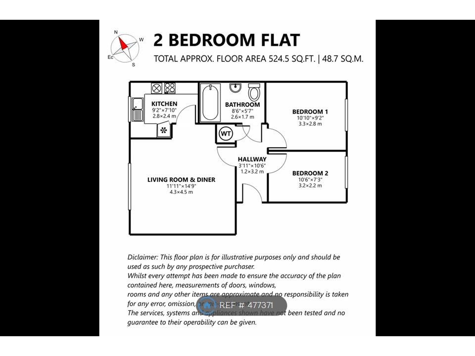 2 Bedrooms Flat to rent in Massingberd Way, Tooting Bec, London SW17