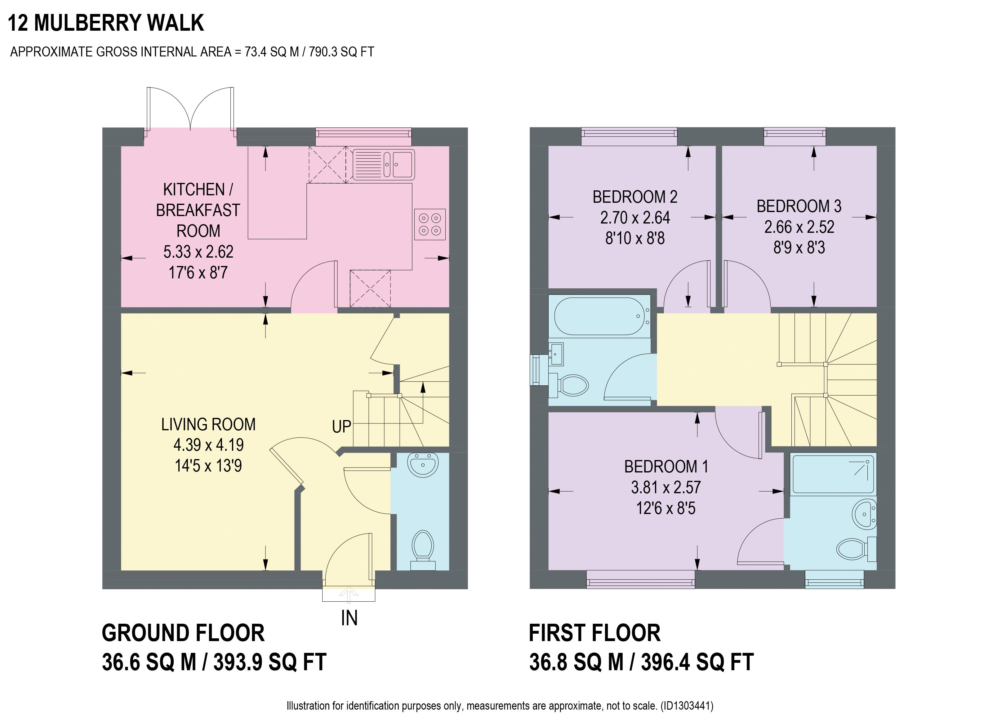12, Mulberry Walk, Chesterfield floorplan