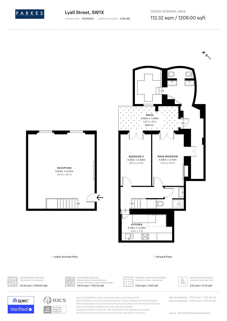 Flat 1, 4, Lyall Street, London floorplan