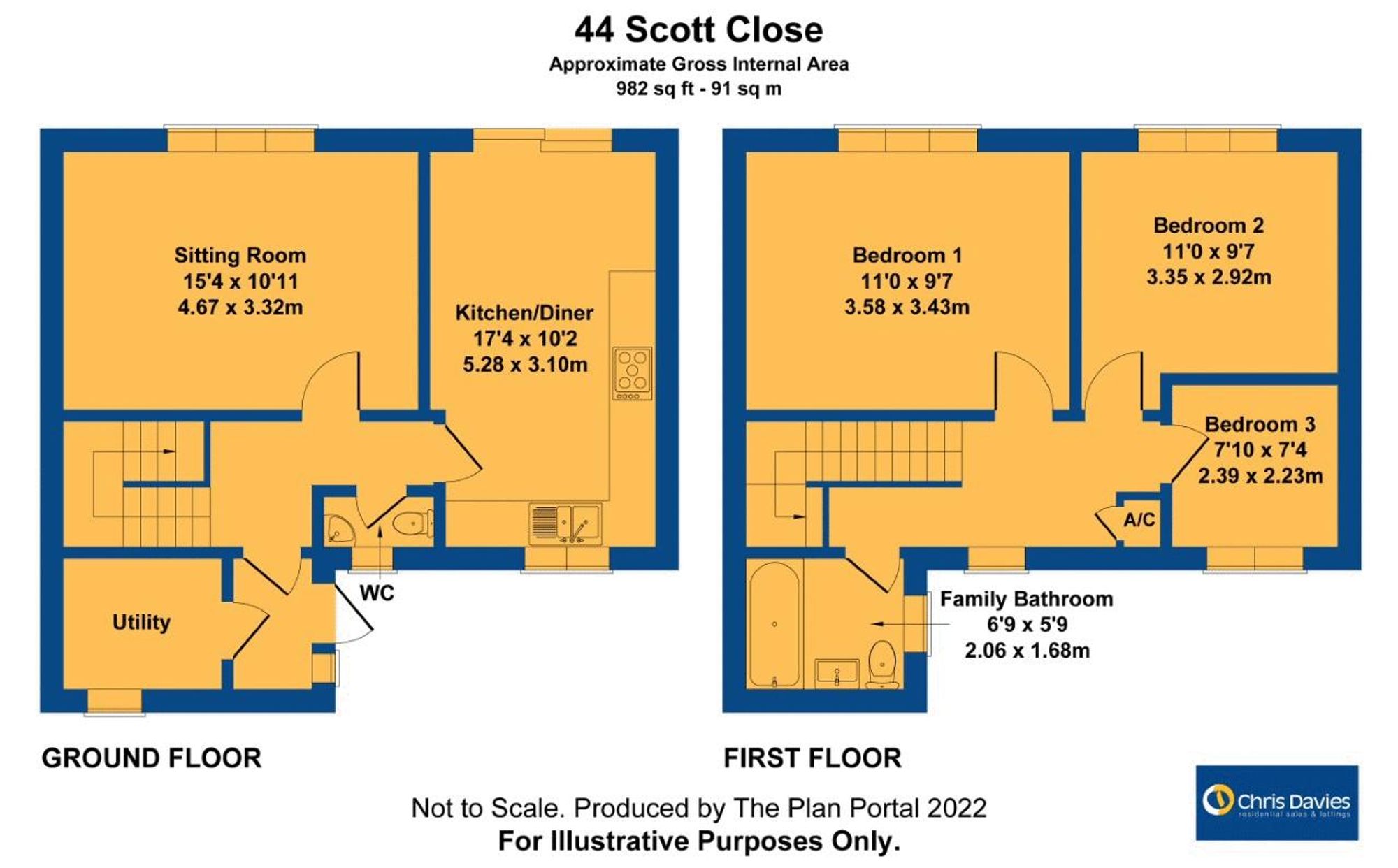 44 Scott Close, Barry floorplan