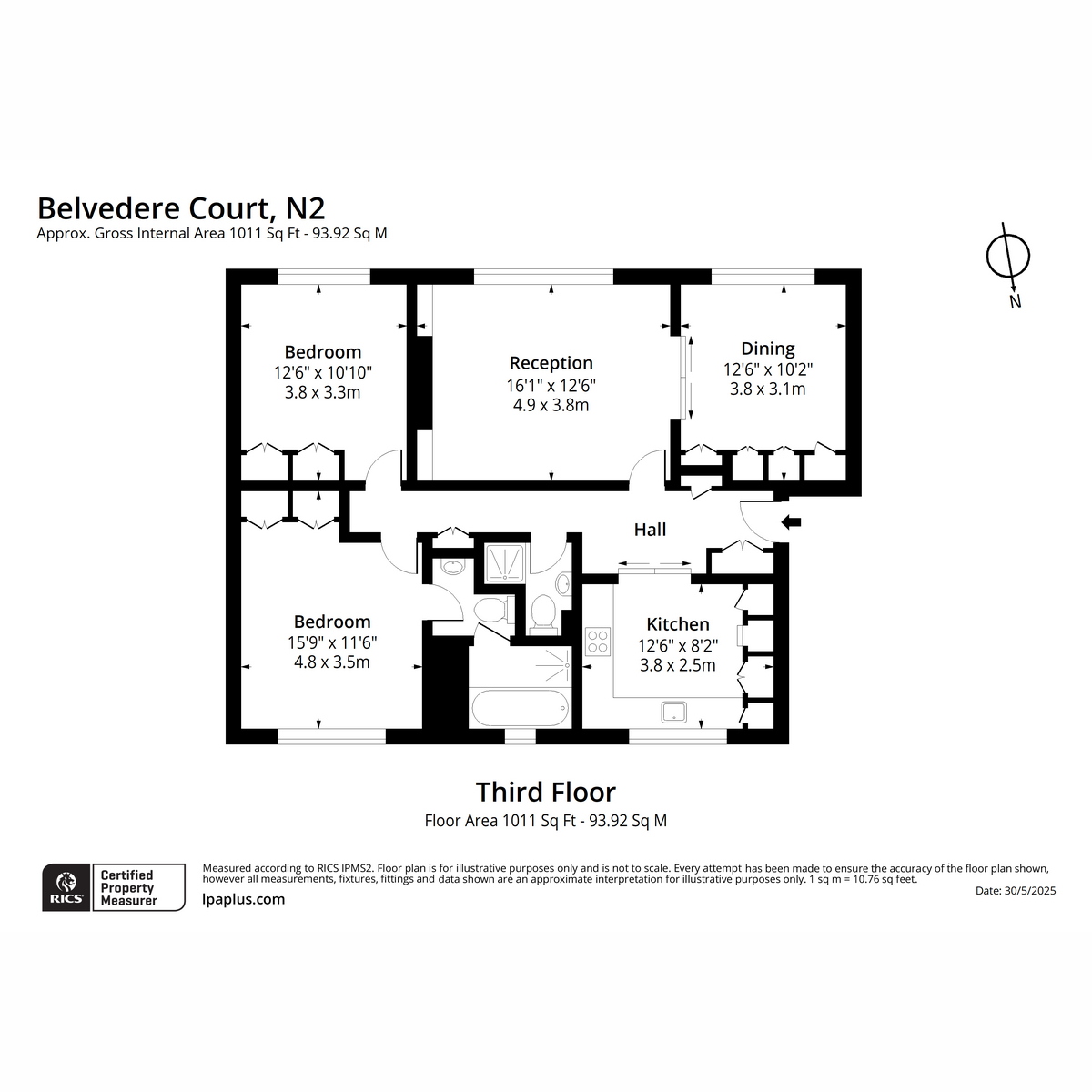 Flat Flat 15, Belvedere Court, Lyttelton Road, London floorplan
