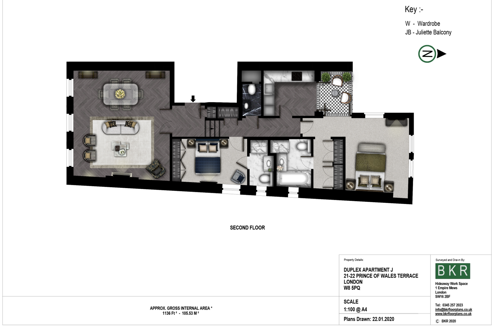 21 - 22,Apartment 10, Prince Of Wales Terrace, London floorplan