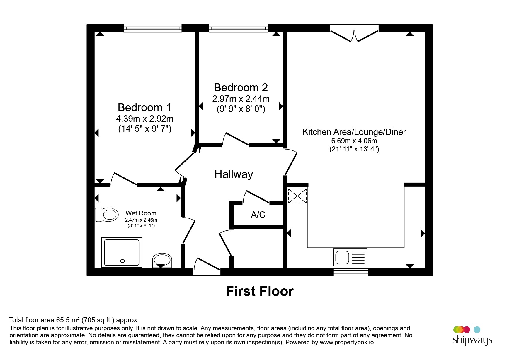 Flat 44, Webb Ellis Court, 53, Pettiver Crescent, Rugby floorplan