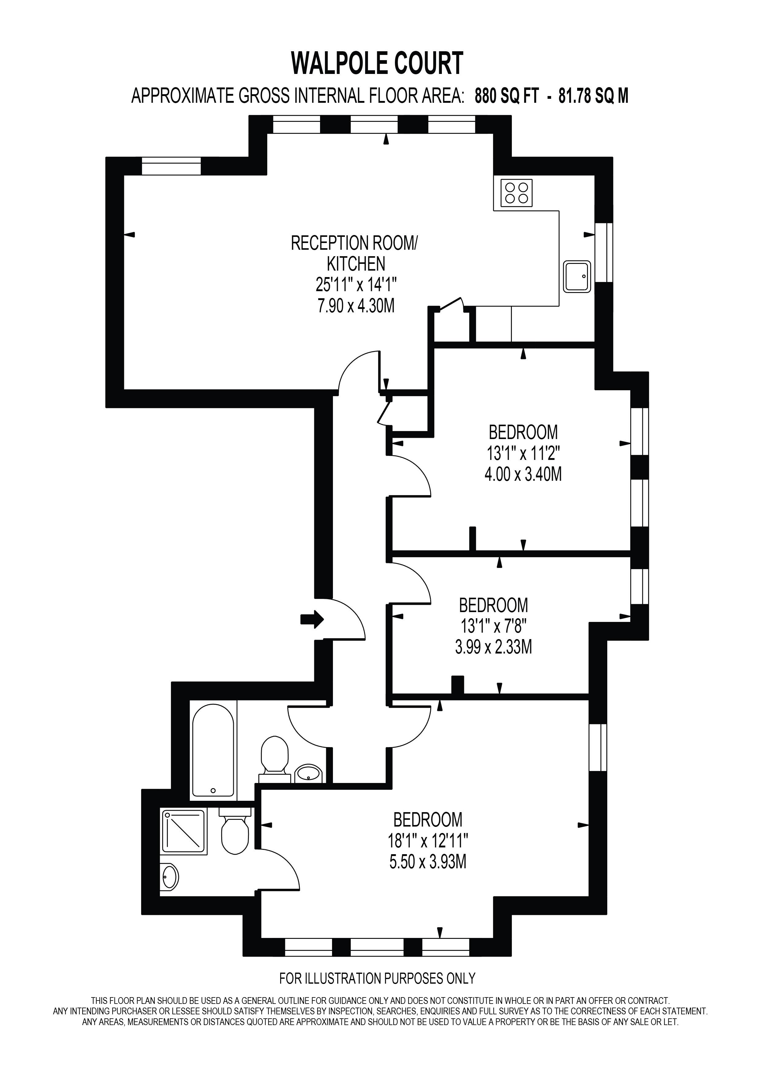 Flat 3, Walpole Court, Ealing Green, Ealing floorplan