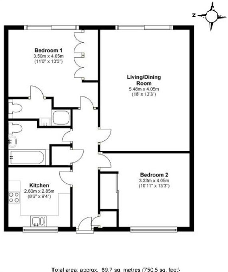 2 Bedrooms Flat to rent in Stroudwater Park, Weybridge, Surrey KT13