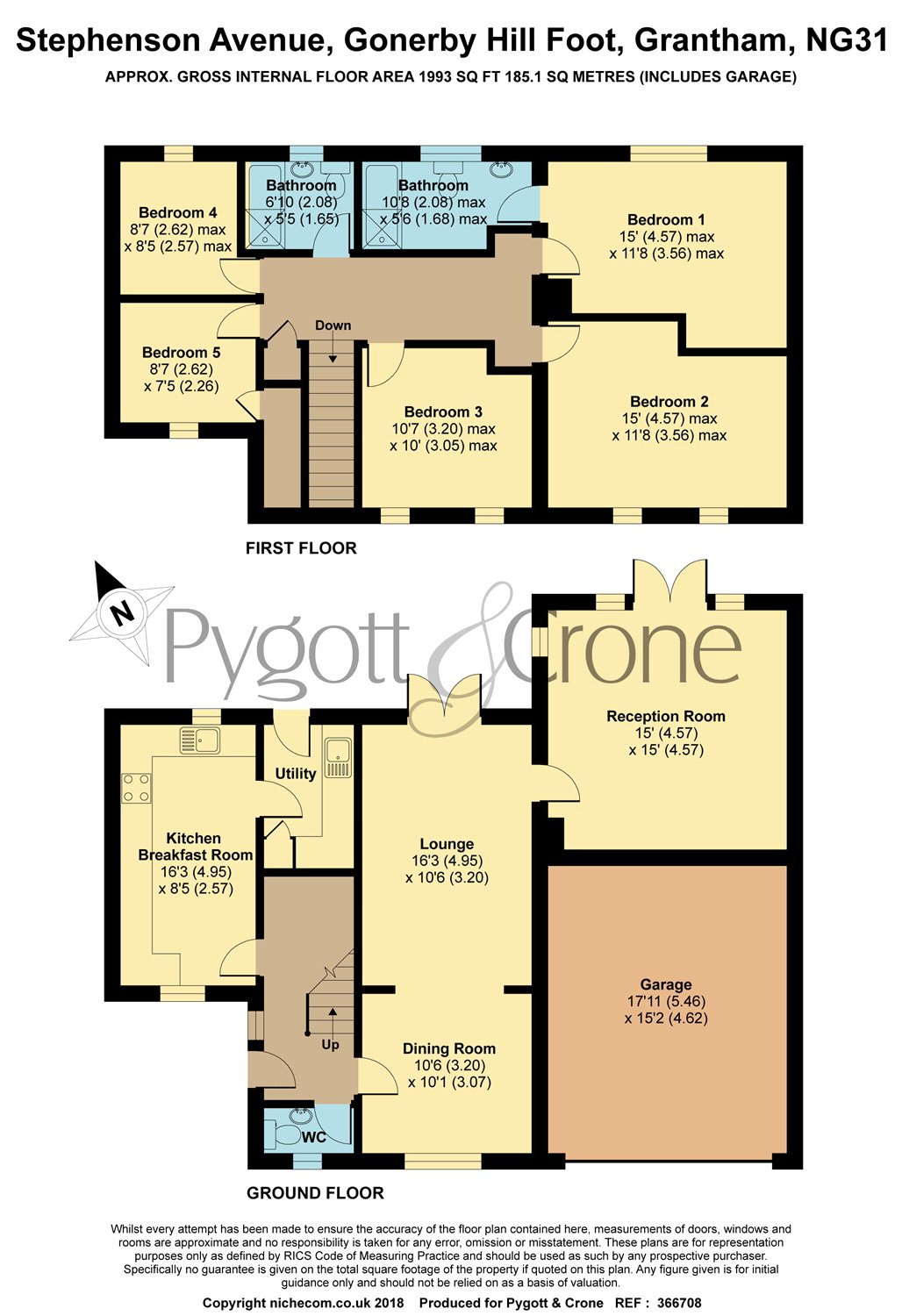 5 Bedrooms Detached house for sale in Stephenson Avenue, Gonerby Hill Foot NG31