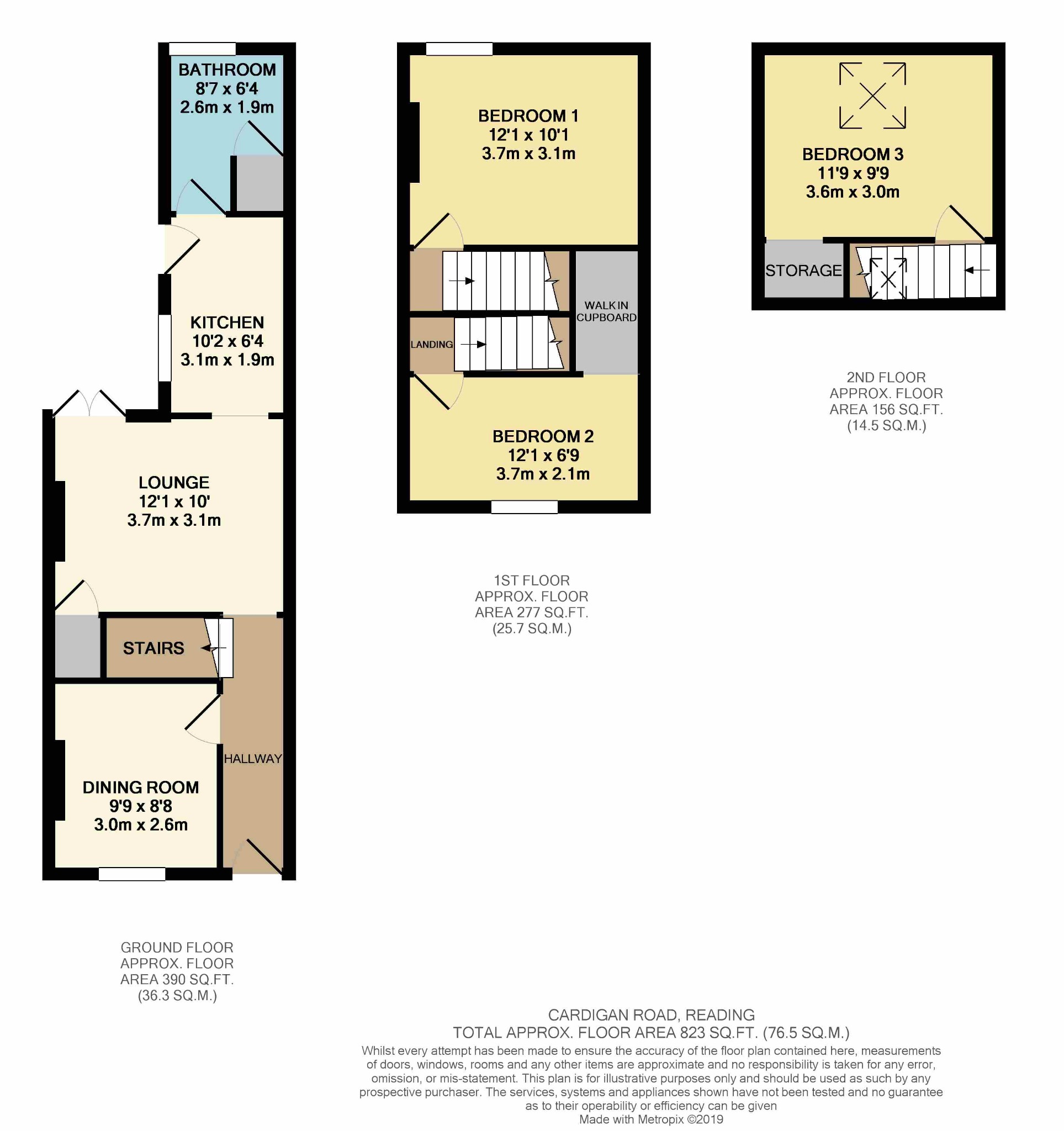 3 Bedrooms Terraced house for sale in Cardigan Road, Reading RG1