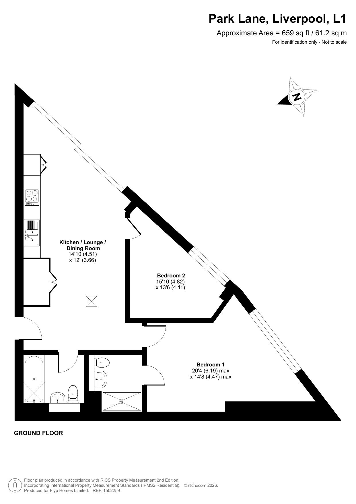 Apartment 302, 2a, Park Lane, Liverpool floorplan