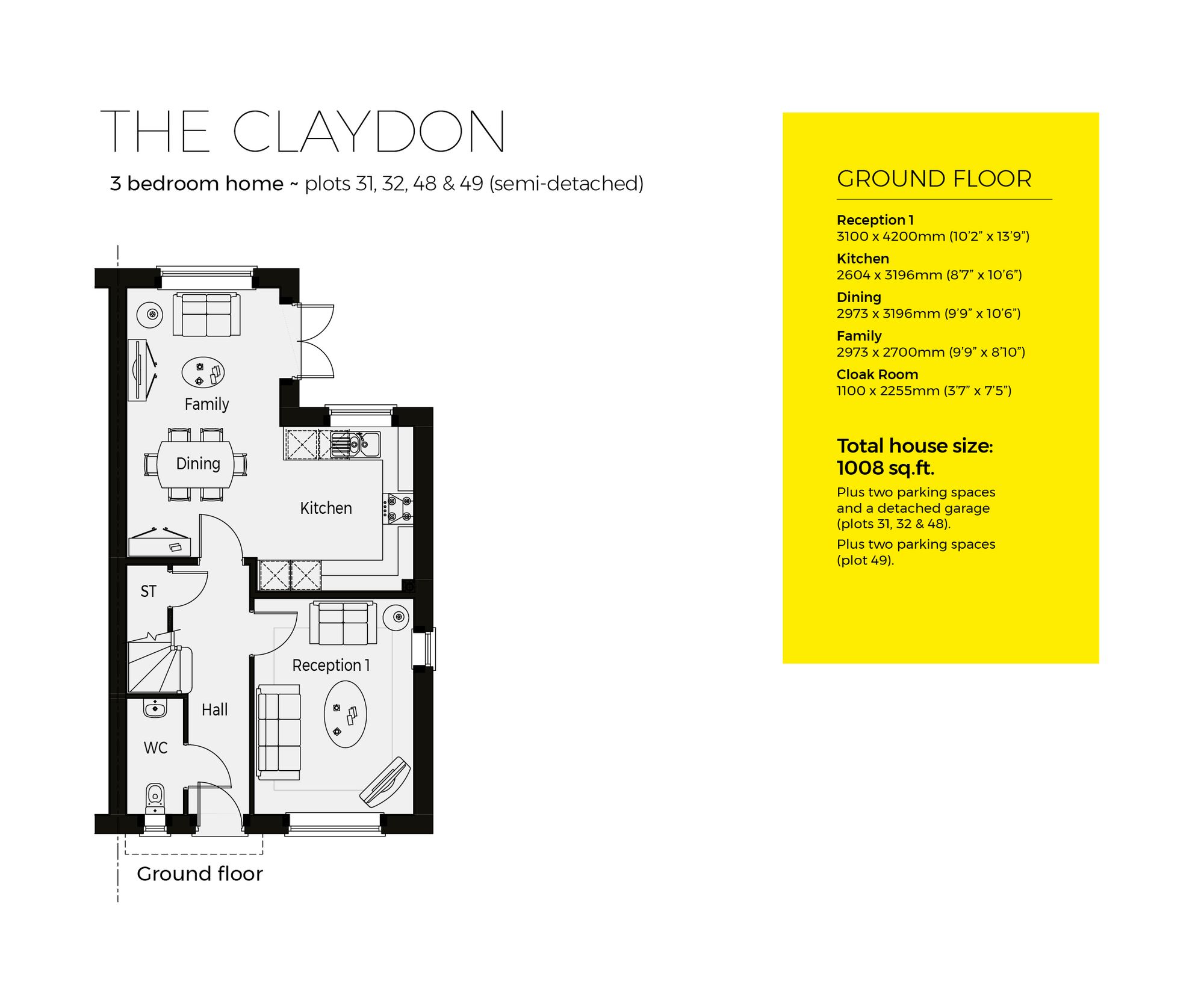 Plot 31 Claydon, Cygnets Rest, Drakes Broughton floorplan