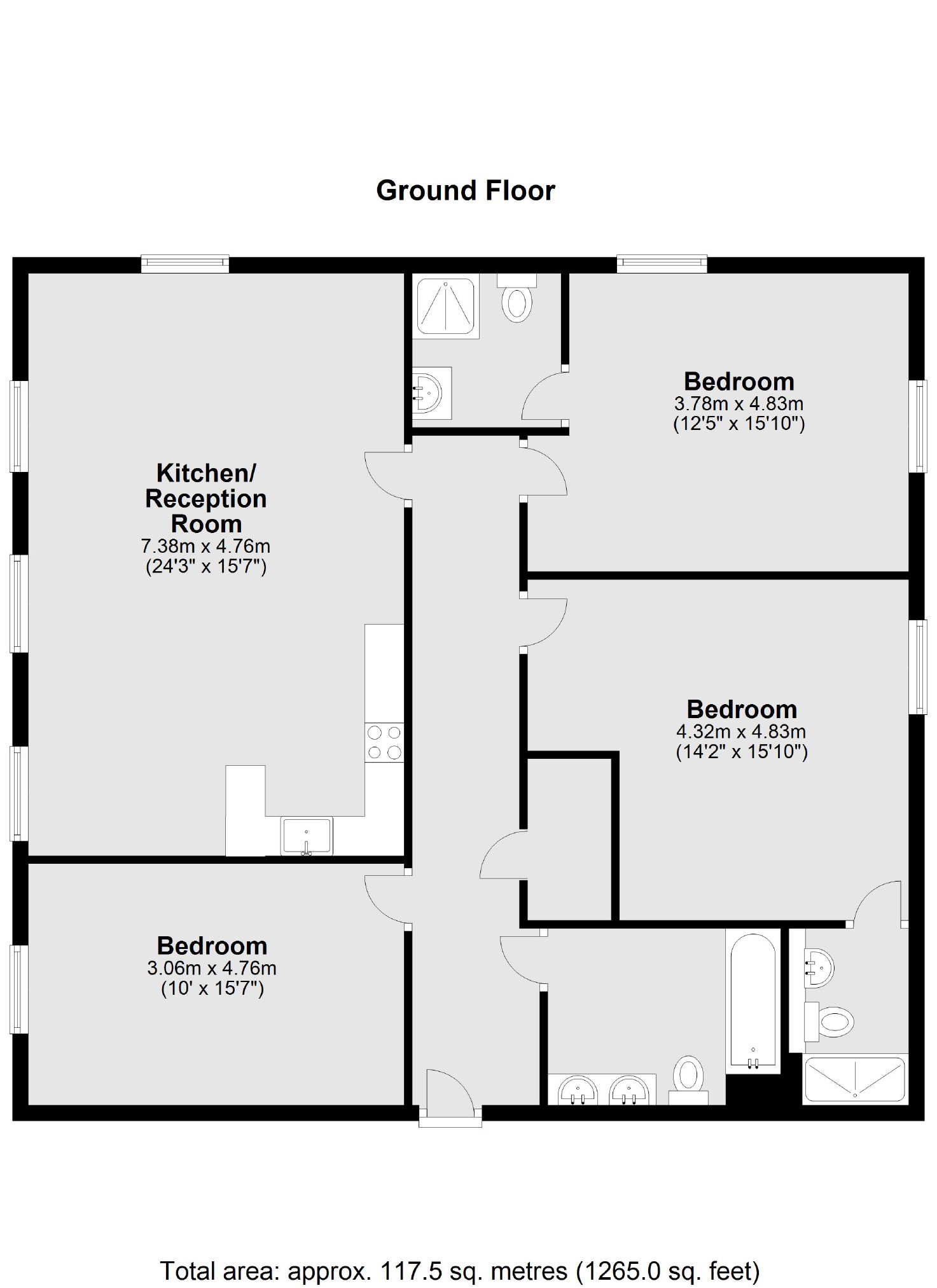 Clapham Road, London SW9, 3 bedroom flat for sale 61645183
