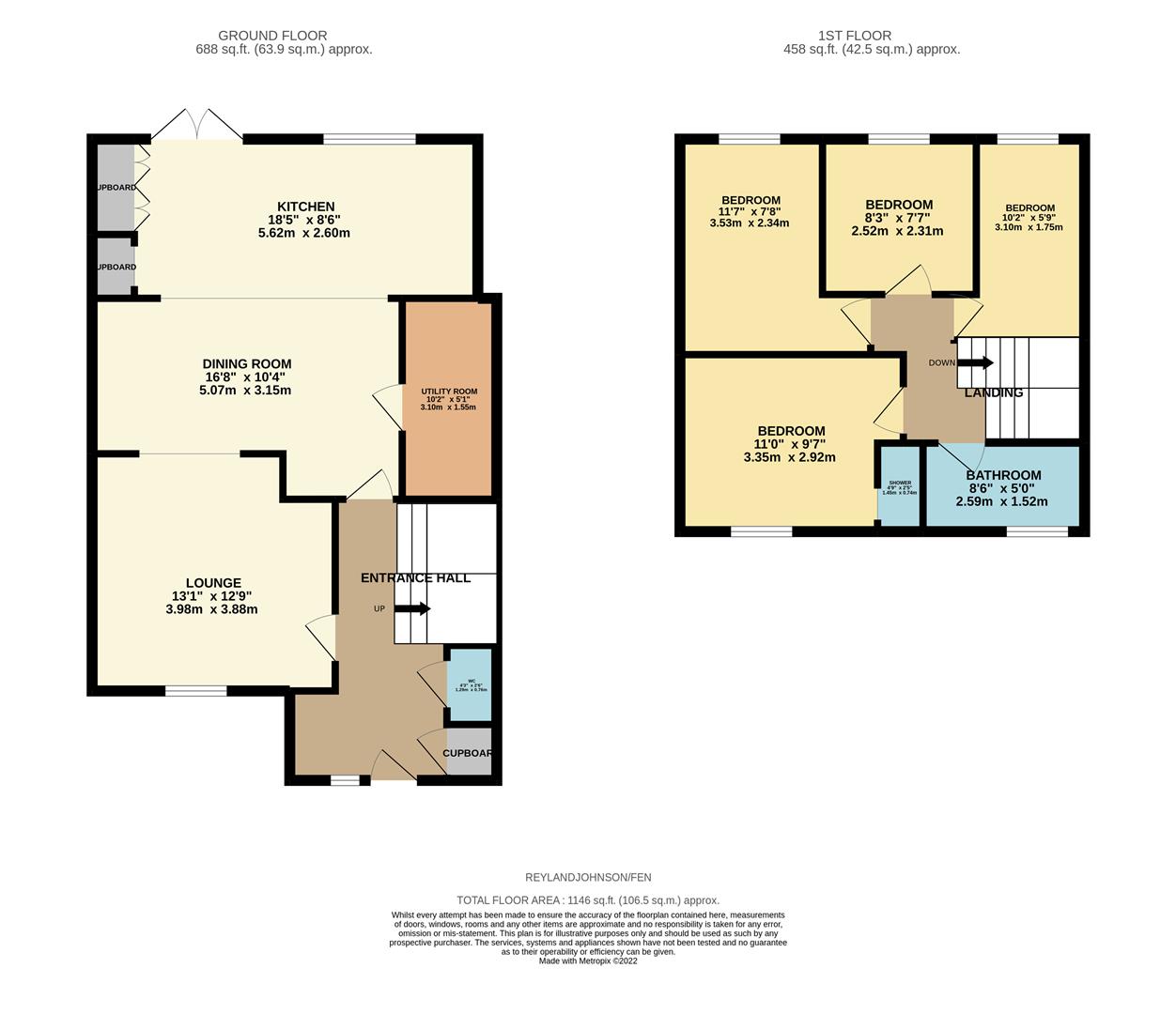 144, Fennells, Harlow floorplan