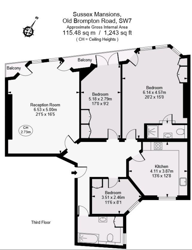 3 Bedrooms Flat to rent in Old Brompton Road, London SW7