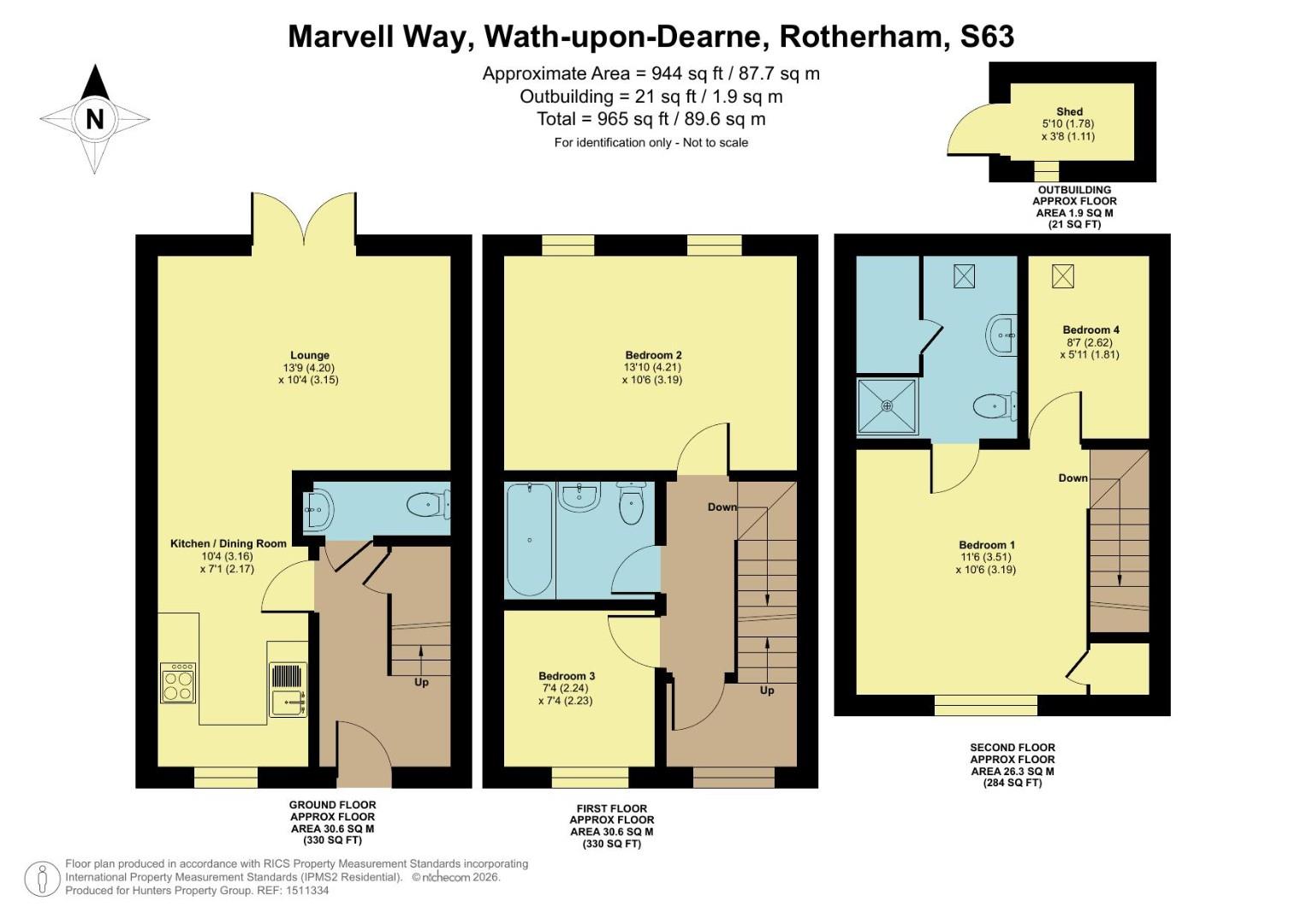 45, Marvell Way, Rotherham floorplan