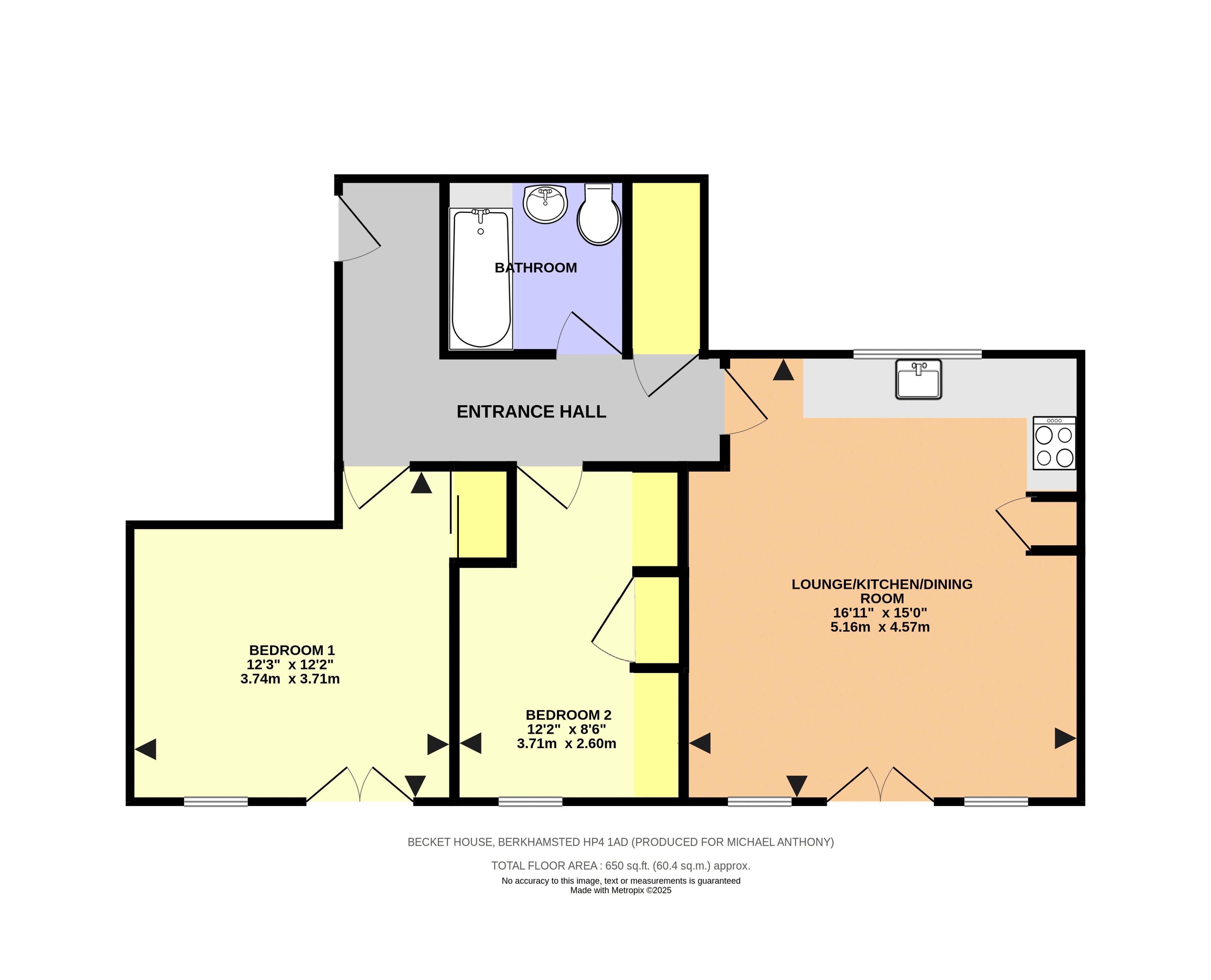 Flat 3 Becket House 207 - 209, High Street, Berkhamsted floorplan