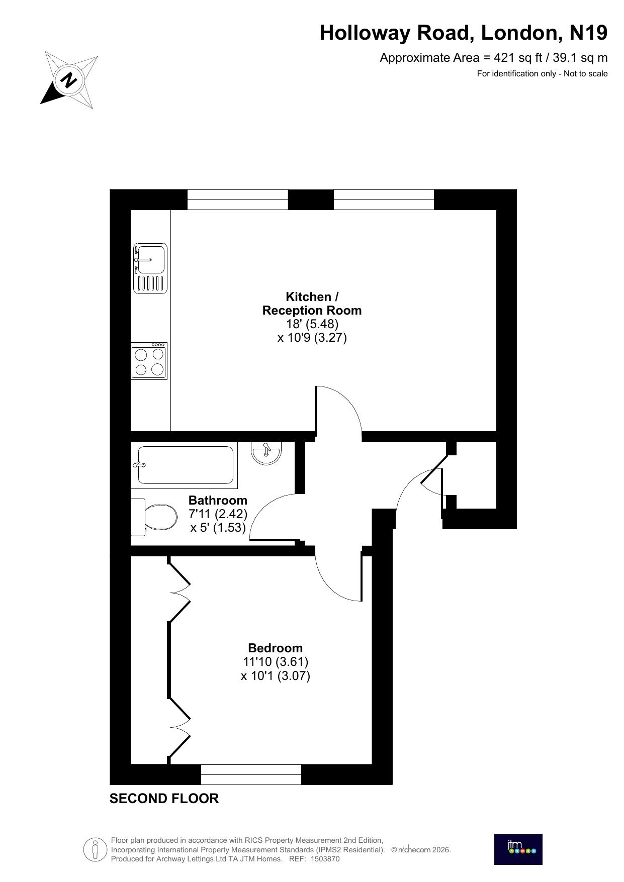 Flat C, 664, Holloway Road, London floorplan