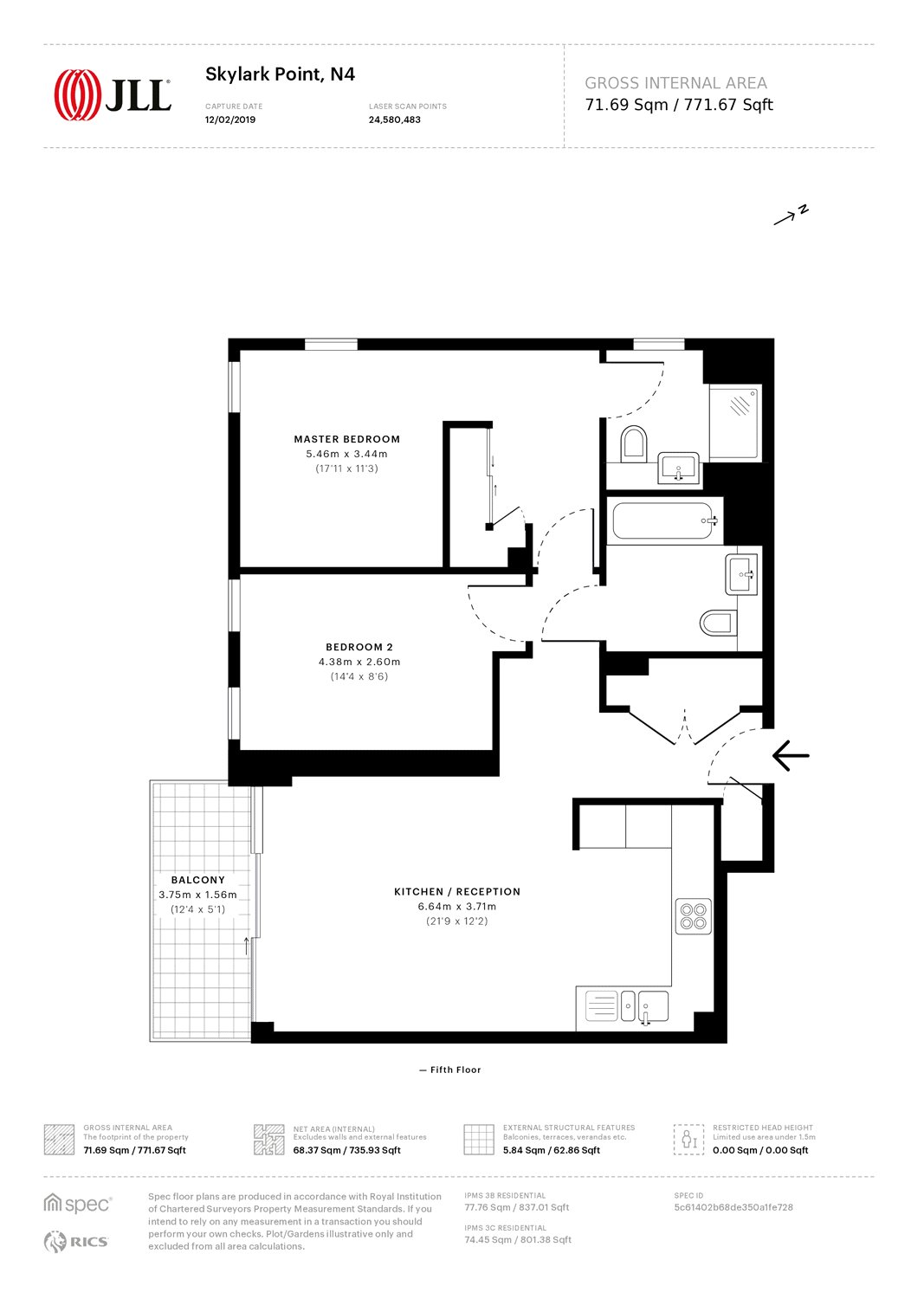 2 Bedrooms Flat to rent in Skylark Point, 48 Newnton Close, London N4