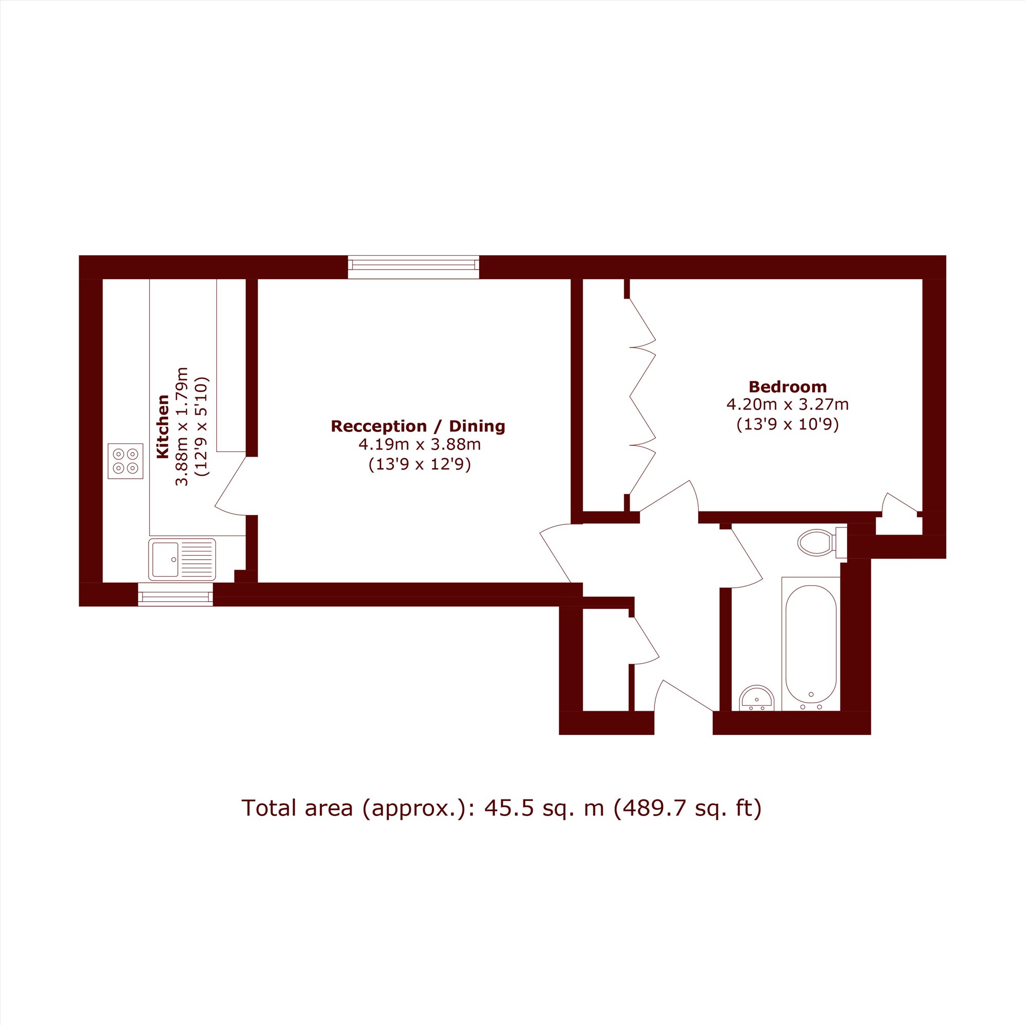 Flat 3, Foley Court, 67, Worple Road, London floorplan